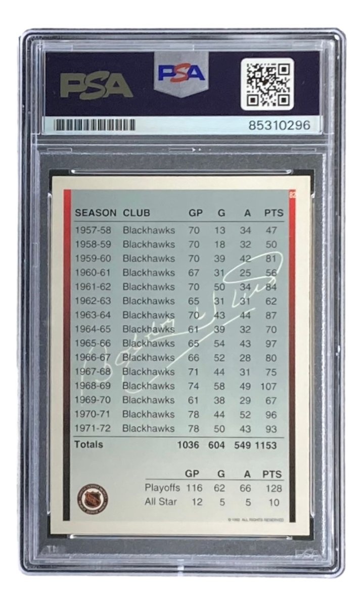 Bobby Hull Autographed 1992 Ultimate #82 Chicago Blackhawks Hockey Trading Card - PSA Certified - Perfect for Collectors, Sports Memorabilia Fans & NHL Gift Ideas