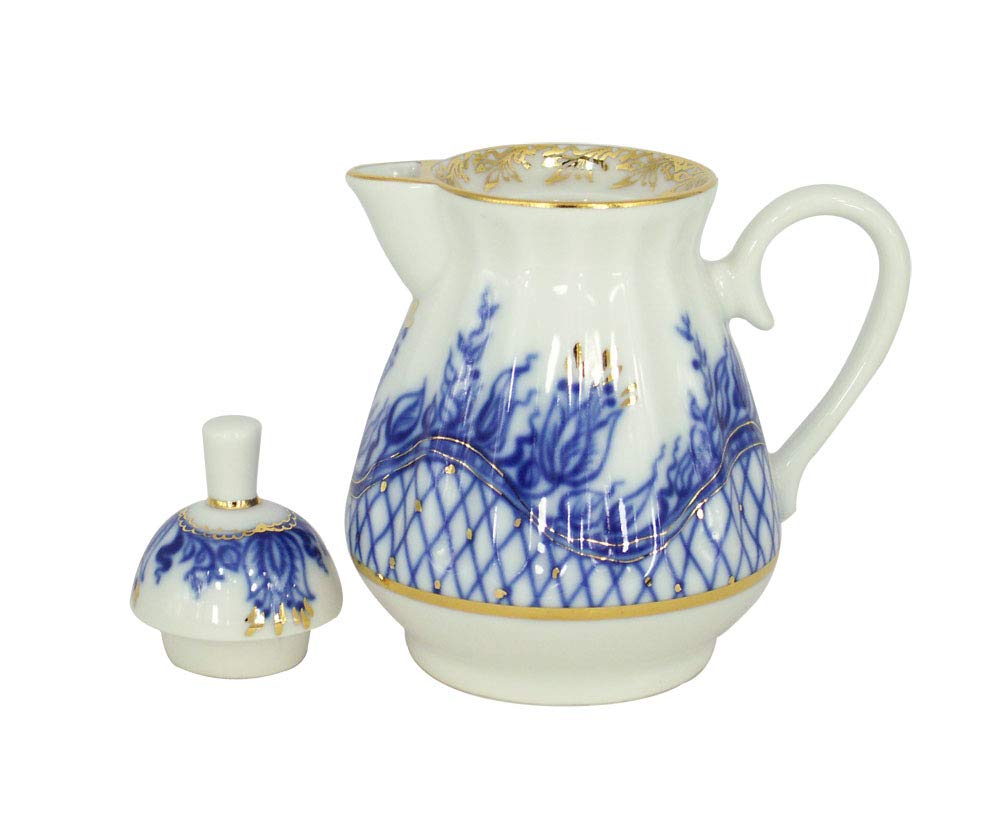Premium Lomonosov Porcelain Creamer Milk Jug - 7.4 oz (220 ml) Elegant Tea & Coffee Accessory for Home, Cafe, and Restaurant Use