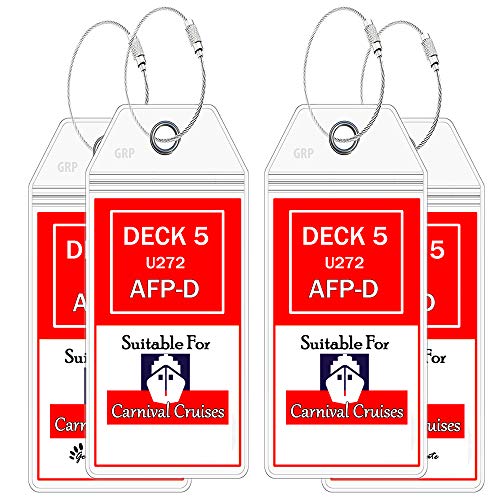 Durable Cruise Luggage Tags for Carnival Cruise Line - Waterproof Wide Luggage Tags with ID Holder - Perfect for Cruise Vacations, Travel Identification & Baggage Organization