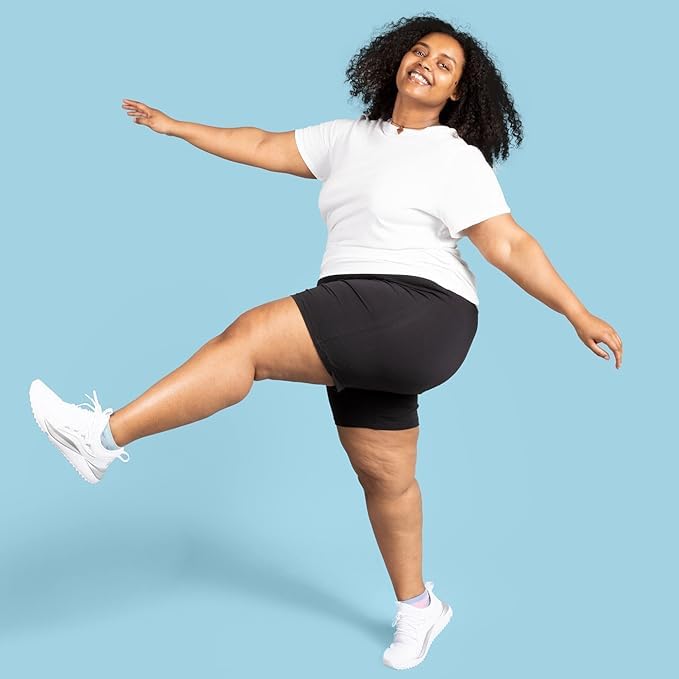 KIKWIT Women's Plus Size Anti-Chafing Slip Shorts - Running, Cycling, Yoga & Gym Workout Boy Shorts - Breathable Under Dress or Skirt for Comfort & Protection