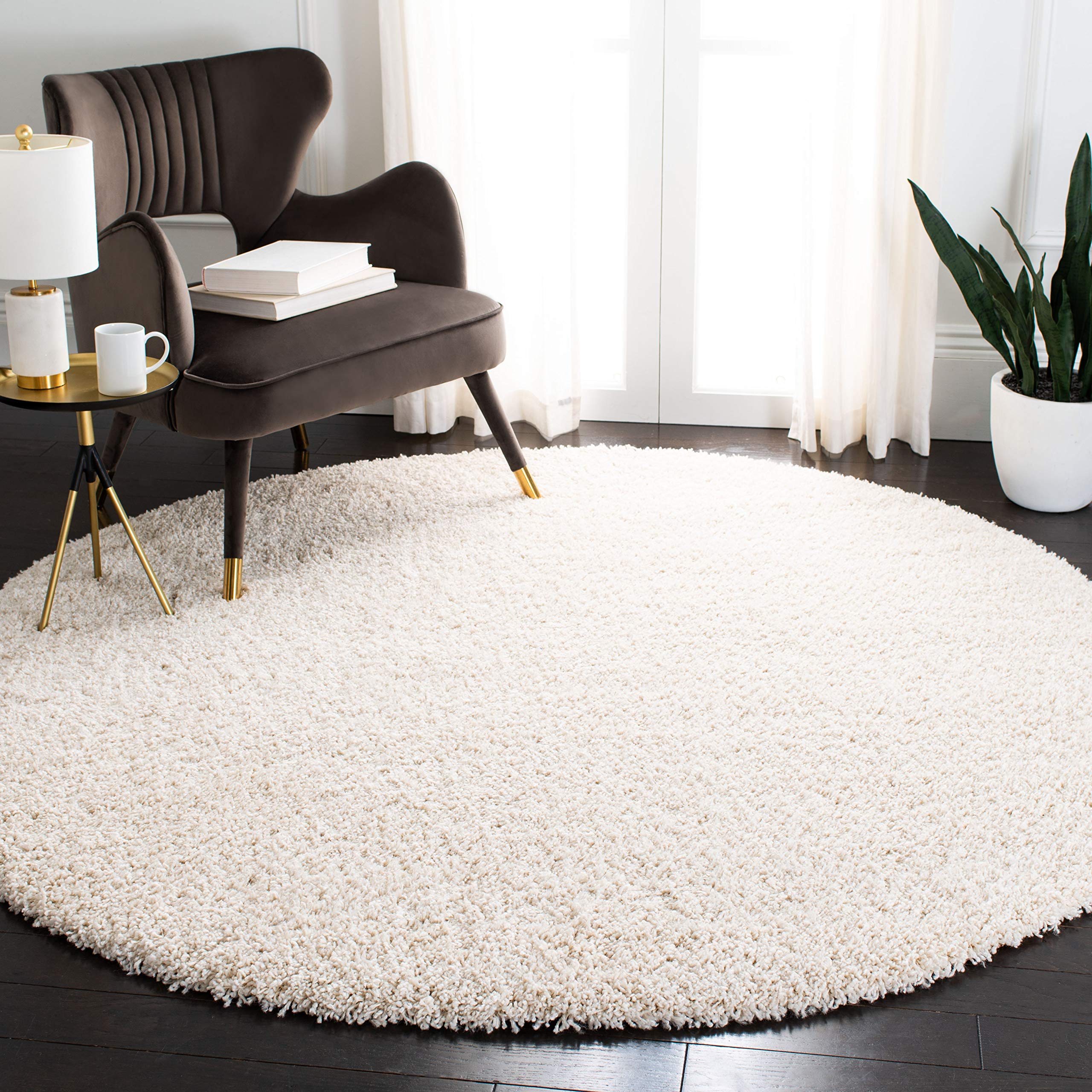 SAFAVIEH Evolution Shag Collection Round Area Rug - 6'7