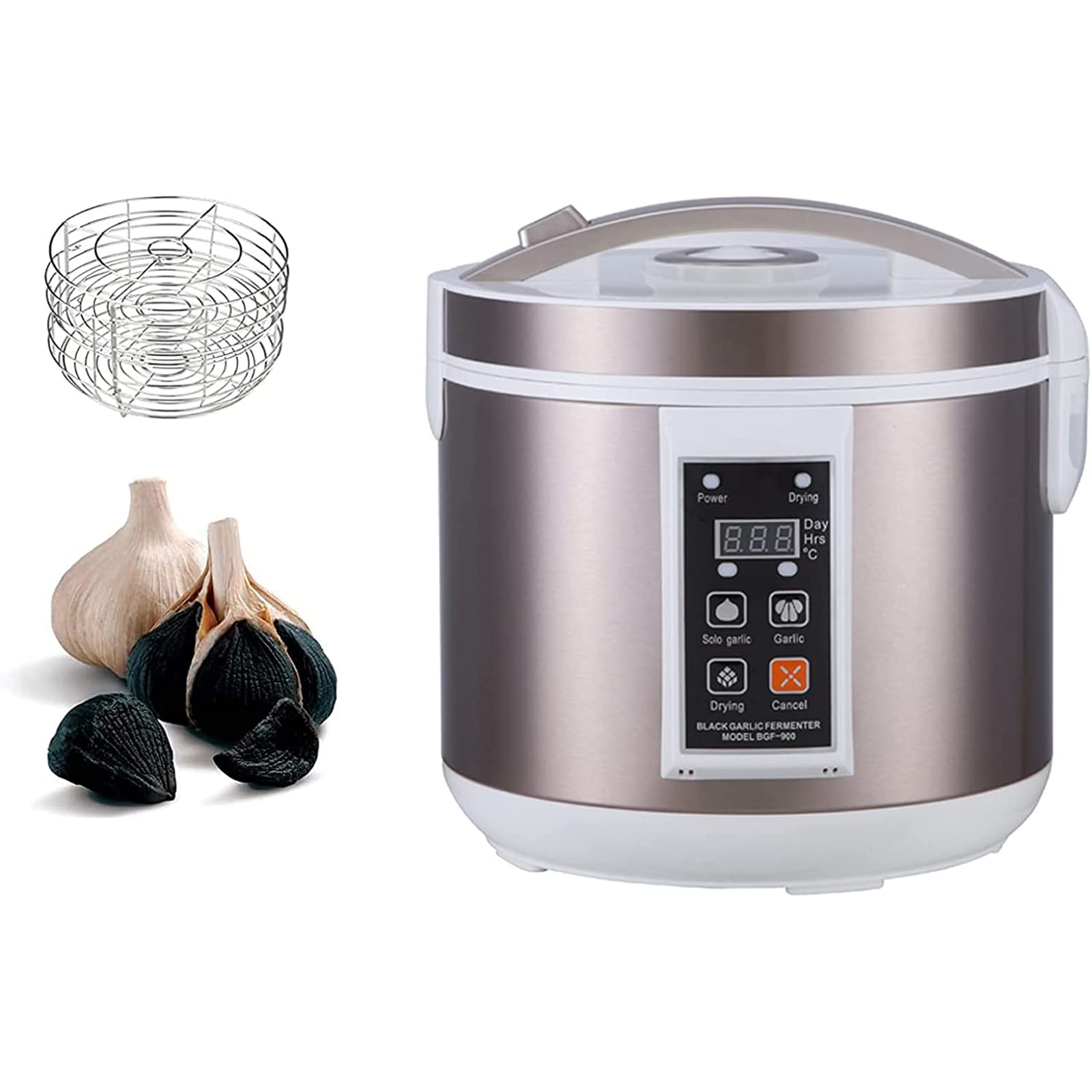 TECHTONGDA 6L Black Garlic Fermenter - Full Automatic Intelligent Garlic Cooker with 3D Heating, Adjustable 9-13 Day Fermentation (216-312 Hours) - Perfect for Home Kitchens & Gourmet Black Garlic Making