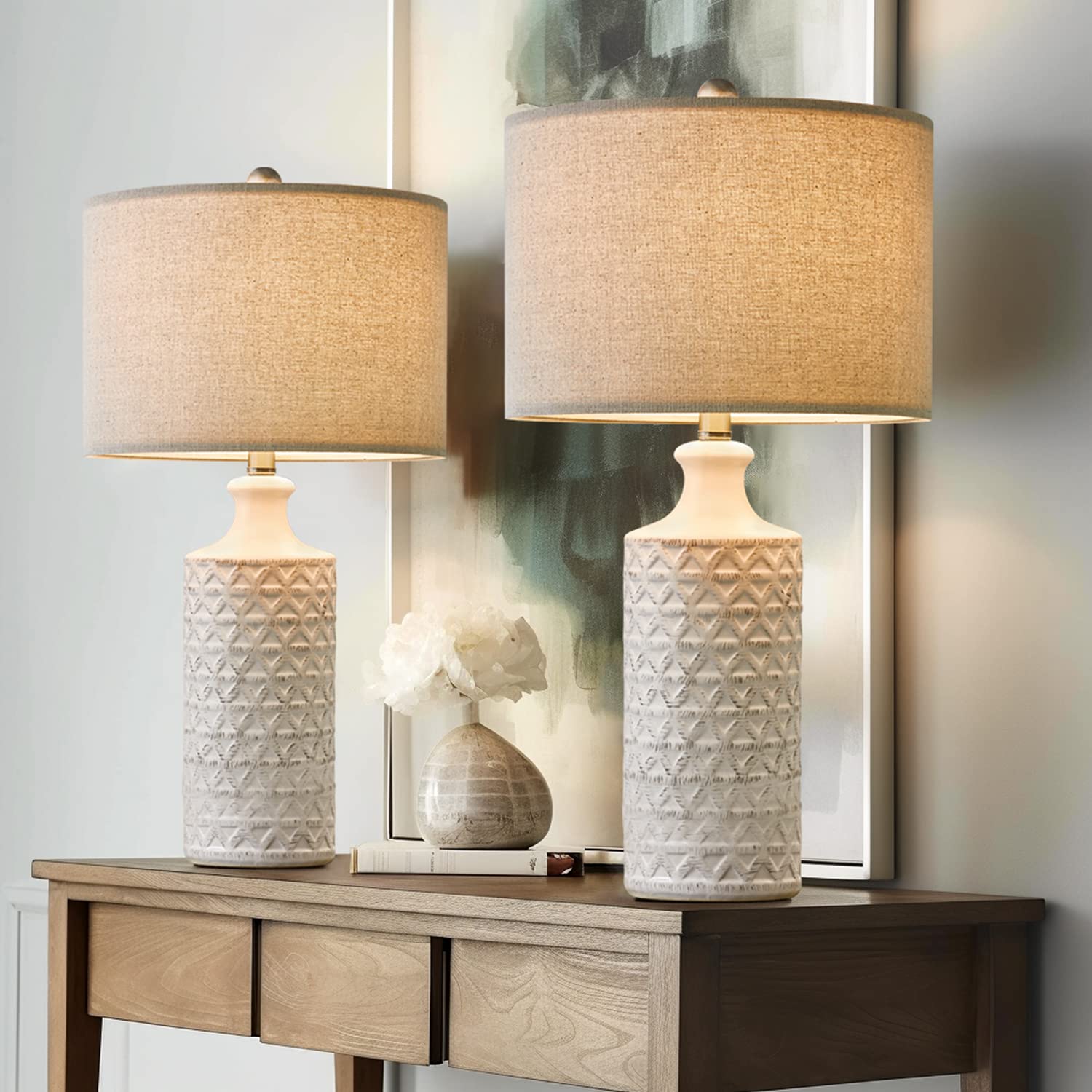 Modern Ceramic Table Lamps Set of 2 - 24.75