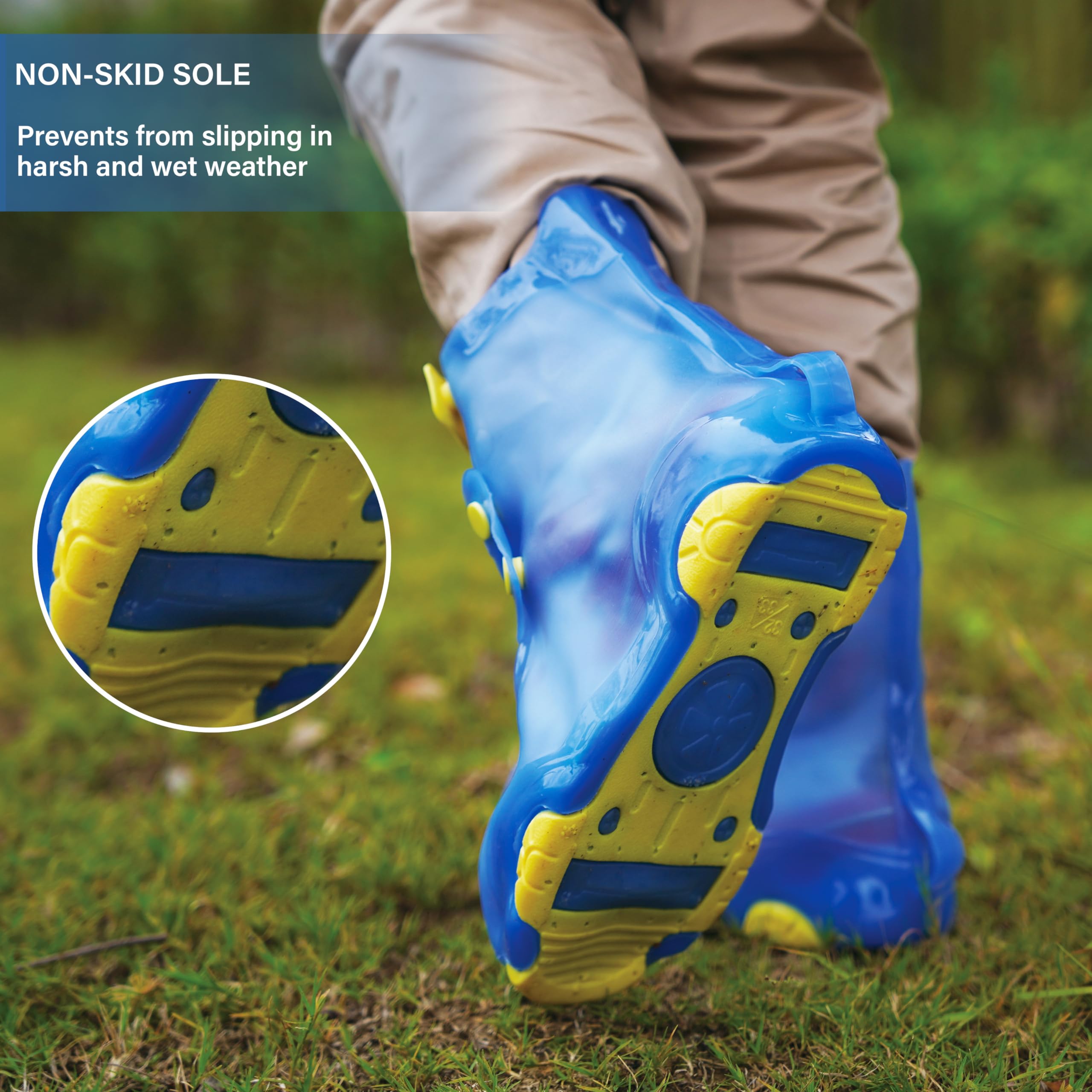 **Waterproof Rain Shoe Covers for Kids - Reusable Galoshes & Overshoes for Boys & Girls - Perfect for School, Playground & Outdoor Adventures**
