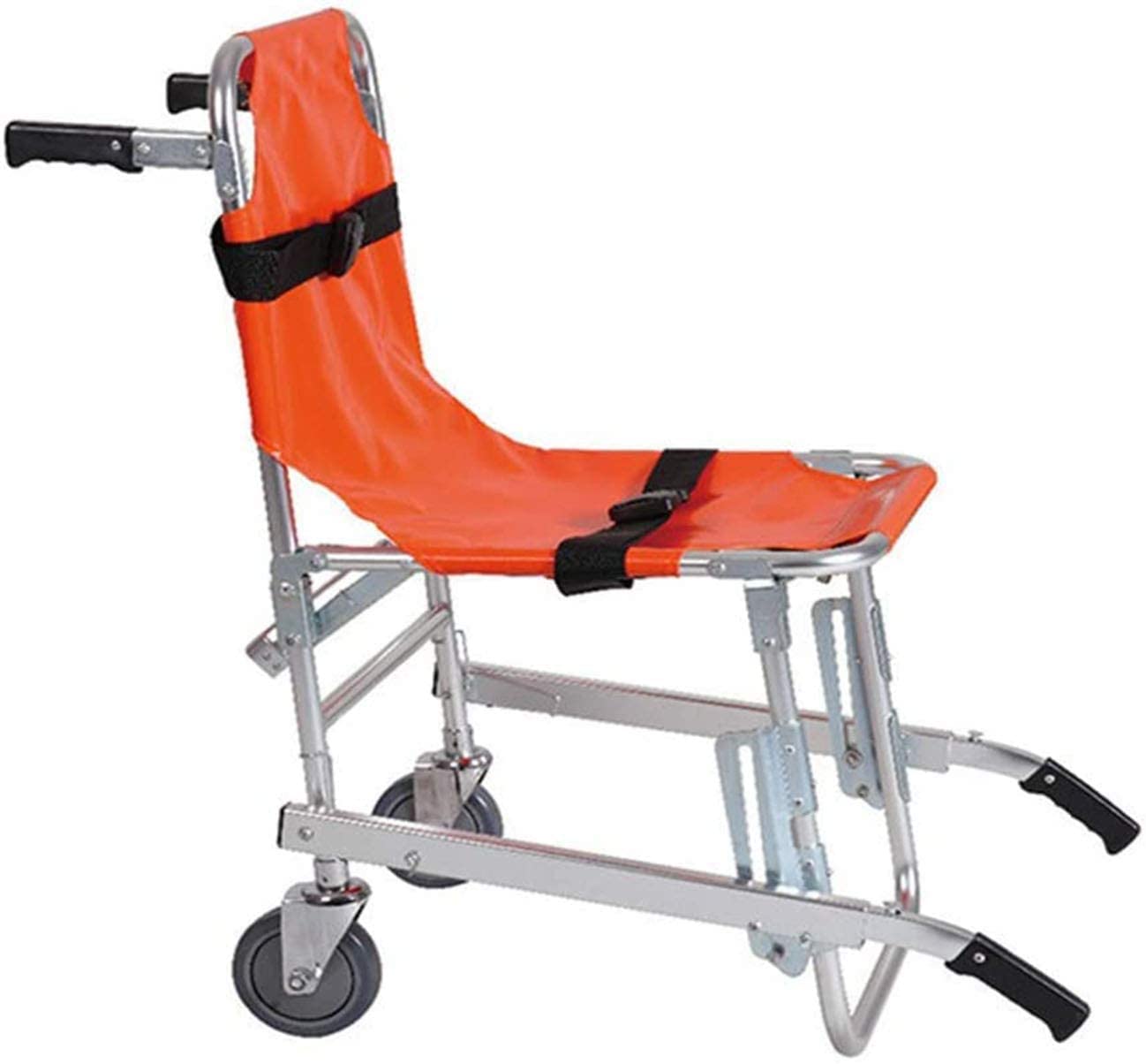 XQM Lightweight Aluminum Alloy Foldable Stair Evacuation Chair - Emergency Medical Lift for Firefighters & Ambulance Use with Quick Release Buckles - Ideal for Hospitals, Nursing Homes & Public Building Safety
