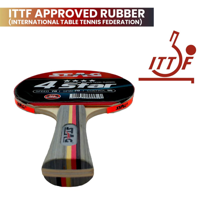 STAG 4-Star Professional Table Tennis Paddle - Premium Ping Pong Racket for Competitive Play & Training - Perfect for Home, Office & Club Tournaments