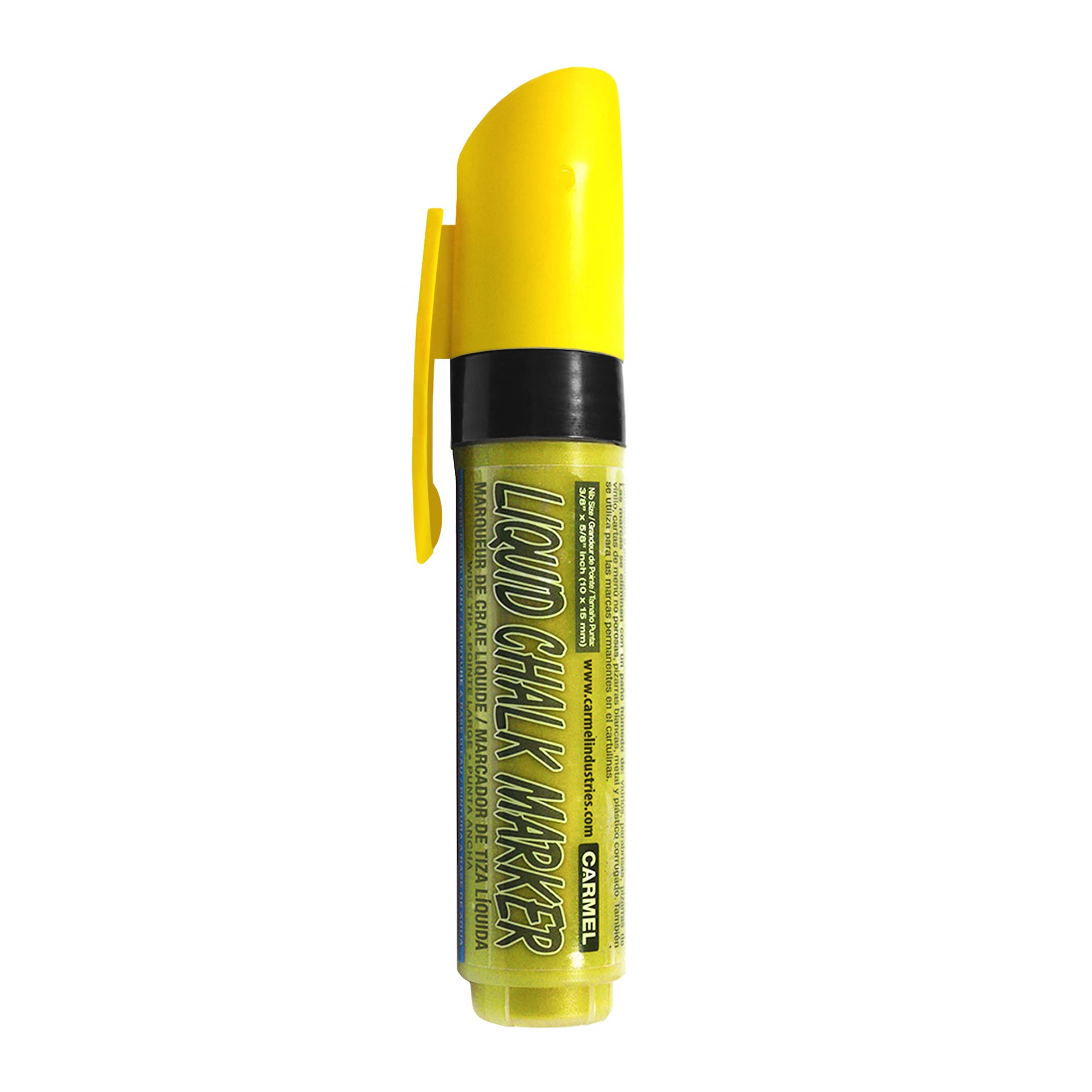 Carmel Liquid Chalk Marker - Bright Yellow Wide Tip Chalk Pen for Non-Porous Surfaces - Perfect for Restaurants, Cafes, Blackboards, Windows, and Signage