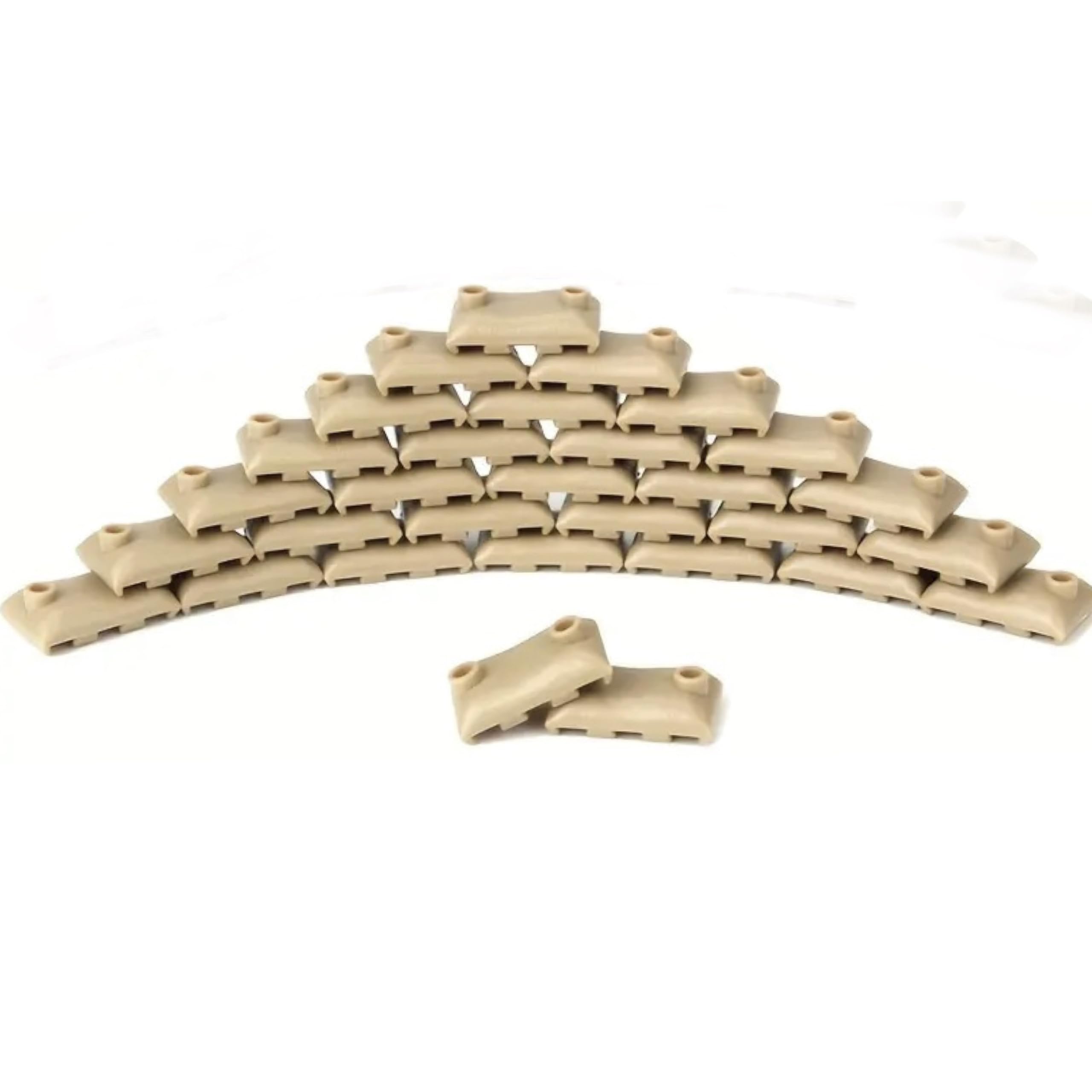 General Jim's WW2 Military Building Blocks Toy Bricks Set - 30pc Military Tan Sandbag Bricks - Compatible with Lego & Major Brands - Perfect for Historical Displays, War Reenactments & Educational Play