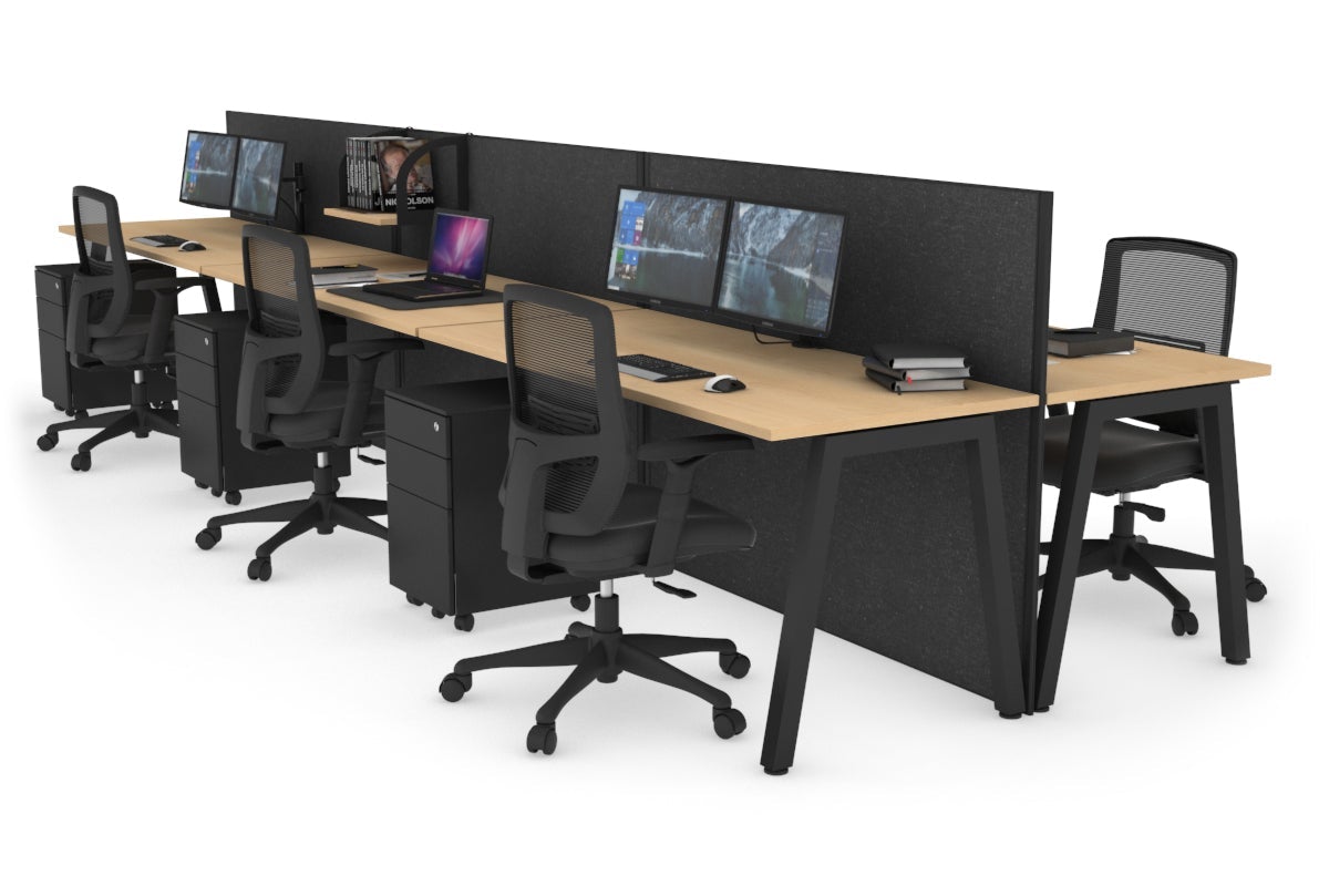 Horizon Quadro 6-Person Office Workstation Bench with A-Legs - 1800mm x 700mm (70.8
