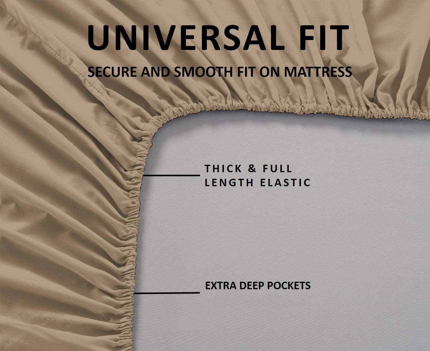 Luxury 600 Thread Count Queen Size Sheet Set - 4 Piece Taupe Cotton Bed Sheets with Deep Pockets | Hotel Quality, Breathable & Cooling | Perfect for Master Bedroom, Guest Room or Vacation Home