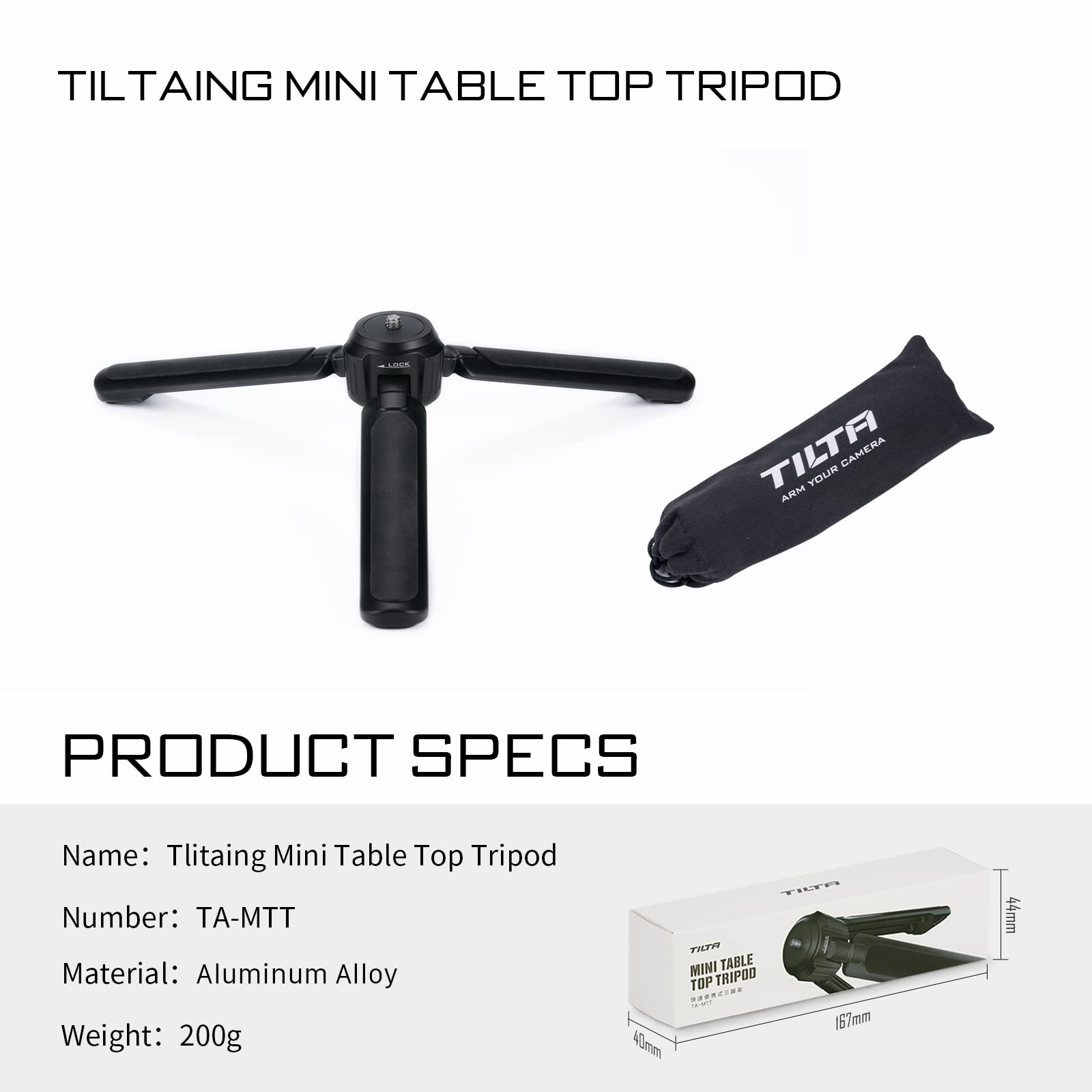 Tilta Mini Table Top Tripod with 1/4
