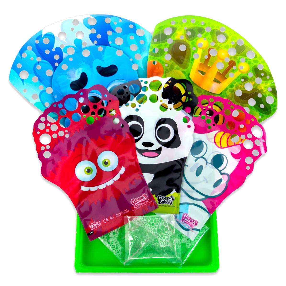 Glove-A-Bubble & Wave-A-Bubble Party Pack - 5 Wearable Bubble Toys for Outdoor Play - Kids Bubble Wands for Ages 3+ - Perfect for Birthday Parties, Backyard Fun & Summer Activities
