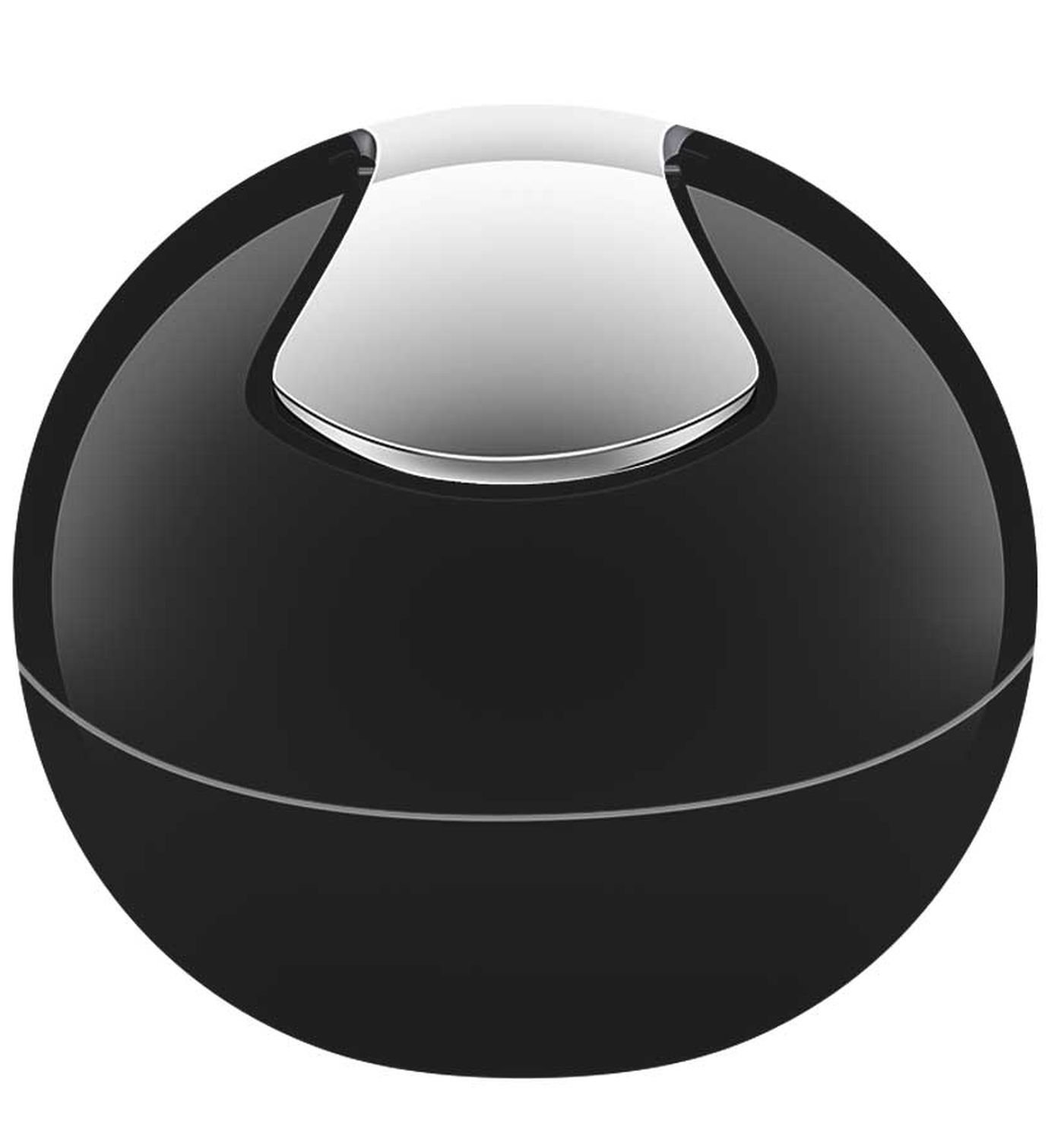 Spirella Bowl 10.14972 1L Black Polystyrene Trash Can - Perfect for Office, Kitchen, Bathroom & Small Space Waste Disposal