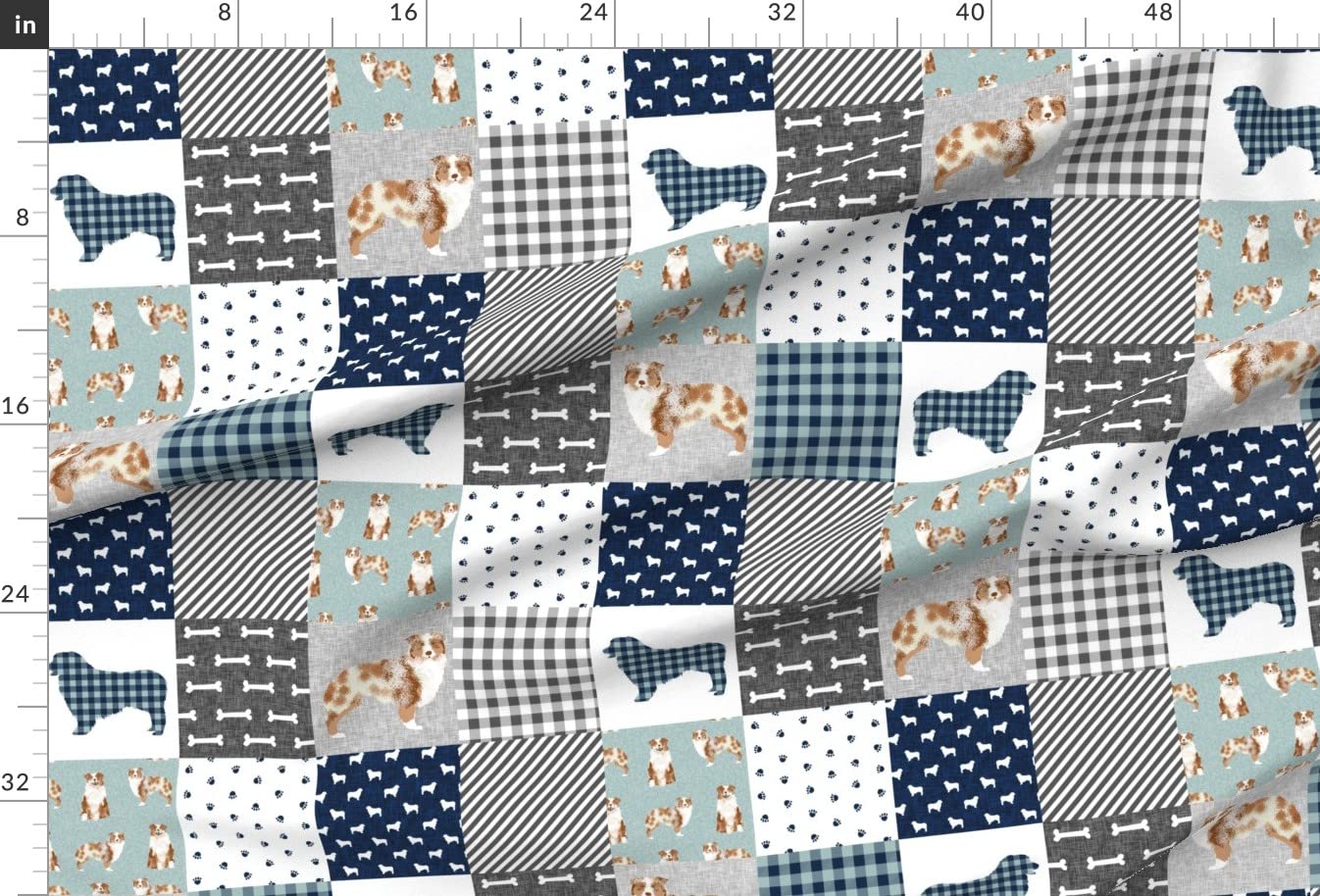 Australian Shepherd Red Pet Quilt Fabric - Printed Minky Fat Quarter for Baby Blankets, Quilt Backing & Nursery Decor | Soft Plush Material for Sewing Projects & DIY Crafts | Perfect for Dog Lovers & Home Decor