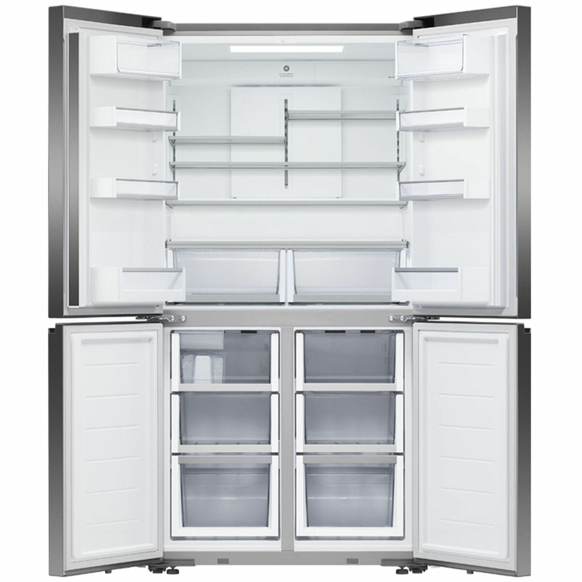 Fisher & Paykel RF605QNUVB1 21.2 cu ft Quad Door Refrigerator with Ice & Water Dispenser - Black Stainless Steel | Perfect for Modern Kitchens & Large Families