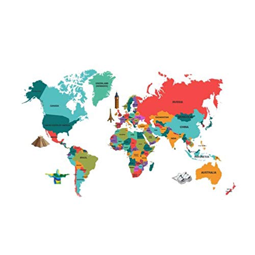 BESPORTBLE World Map Wall Decals for Kids Room - Large Removable Peel & Stick Wall Stickers for Adventure Themed Bedroom, Living Room & Nursery Decor - Perfect for Young Explorers & Travel Lovers