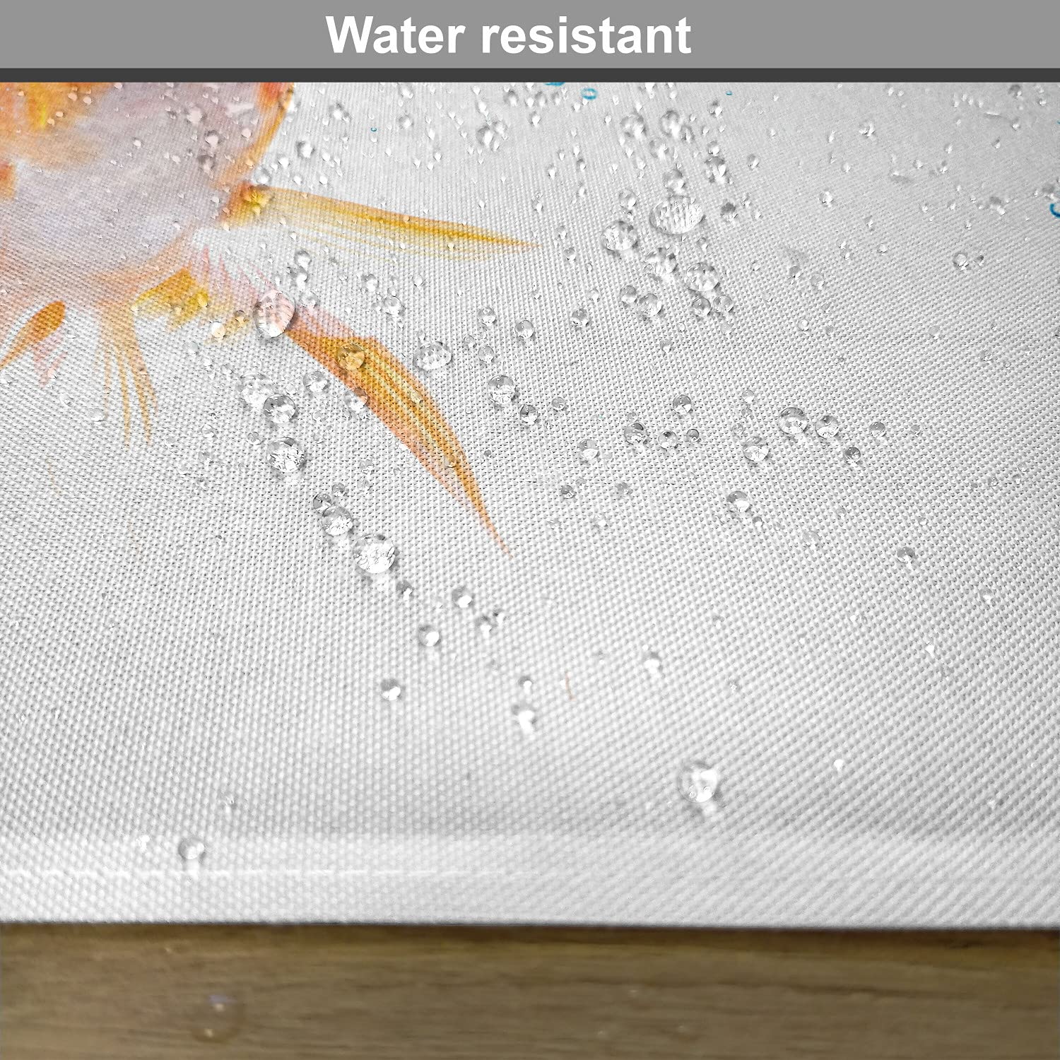 Ambesonne 4-Piece Fish Placemats Set - Goldfish Swimming in Clear Water Bowl Abstract Design, Washable Fabric Table Mats for Dining Room & Kitchen Decor (Blue & Orange) - Perfect for Dinner Parties, Family Gatherings & Aquarium-Themed Events