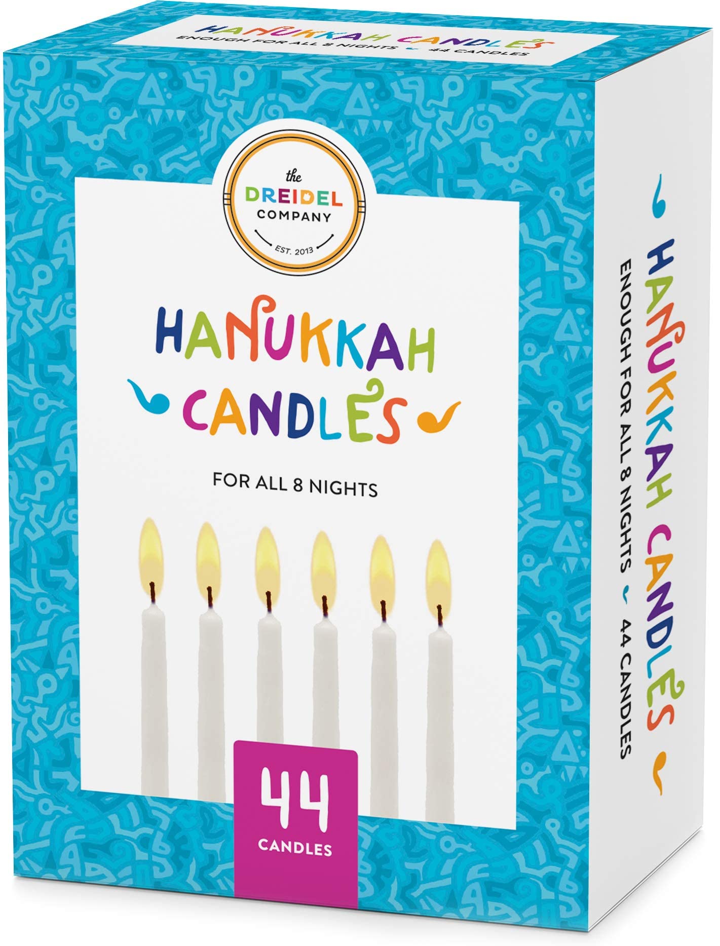 Premium Hanukkah Candles Set - 44 White Menorah Candles for All 8 Nights of Chanukah (5-Pack) | Traditional Jewish Holiday Candle Lighting Ceremony & Home Decoration