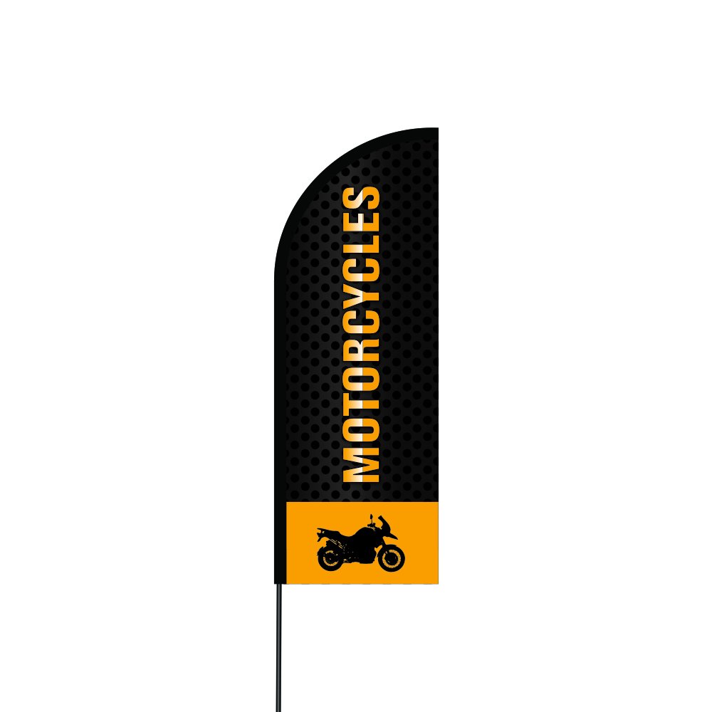 11' Motorcycle Feather Flag with Carbon Composite Pole Kit - Durable Flex Banner for Bike Shows & Rallies (CM-YVN8-8FQM) | Perfect for Motorcycle Events, Dealerships & Outdoor Advertising