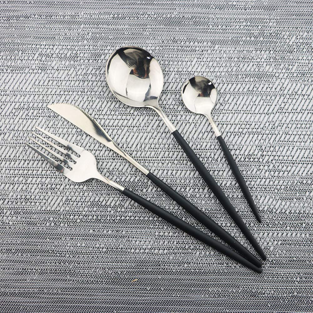 JASHII 30-Piece Stainless Steel Flatware Set - Mirror Polished Satin Finish Cutlery for Home & Restaurant Use | Dishwasher Safe Silverware | Perfect for Dinner Parties, Weddings & Everyday Dining