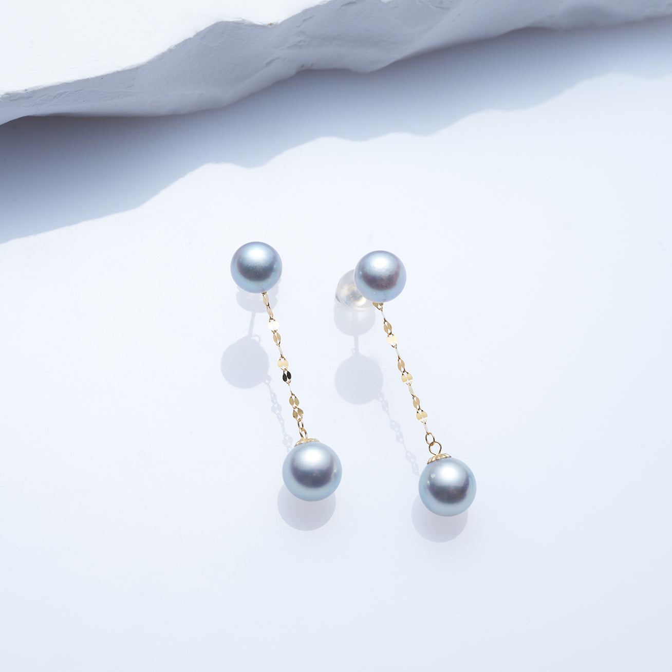 18K Gold Akoya Pearl Earrings - AAA Grade Silver Cultured Pearls for Women | Elegant Gift for Brides, Anniversary & Special Occasions