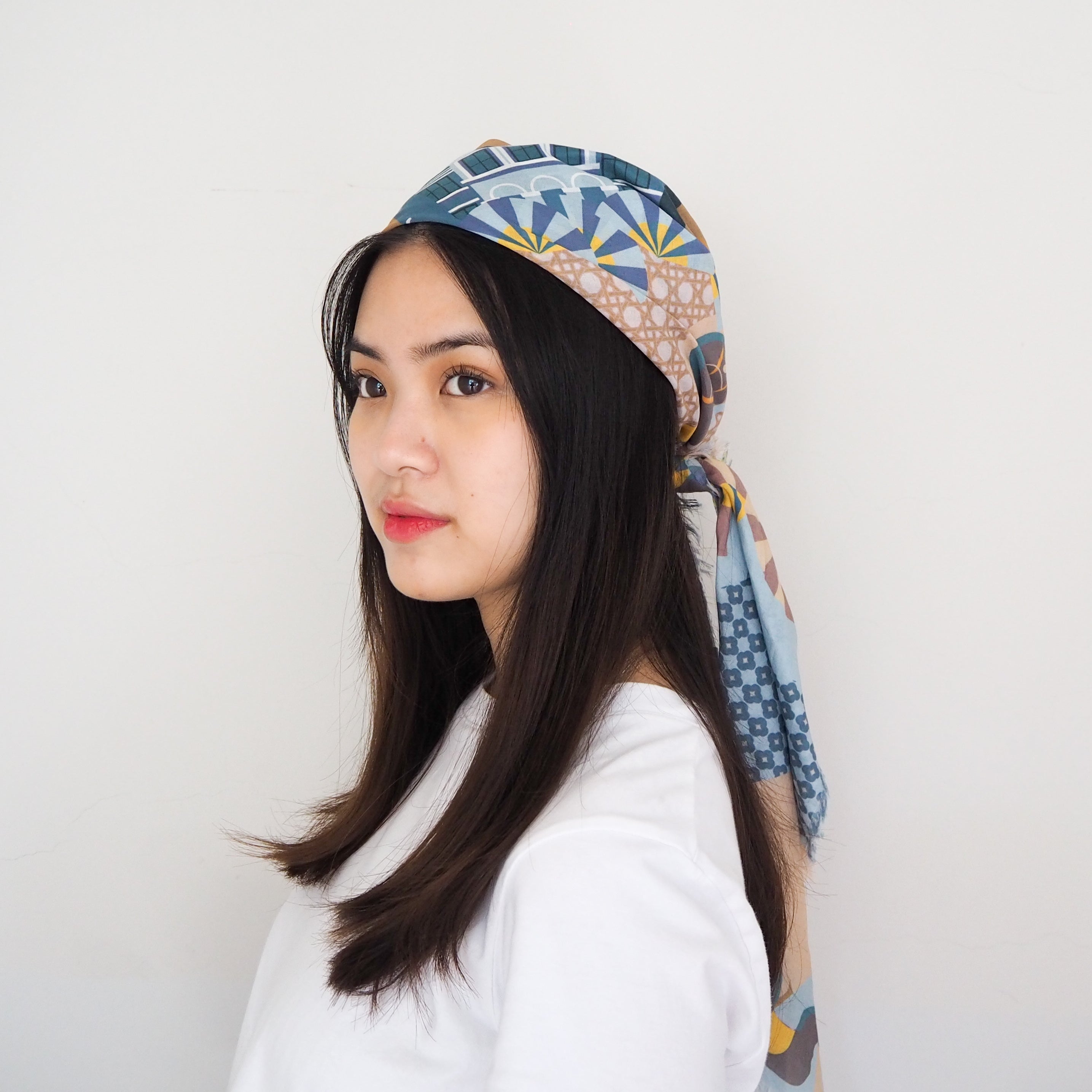 Enchanted Kampong Glam Cotton Scarf - Lightweight & Breathable Fashion Accessory for Women - Perfect for Travel, Beach, and Everyday Wear