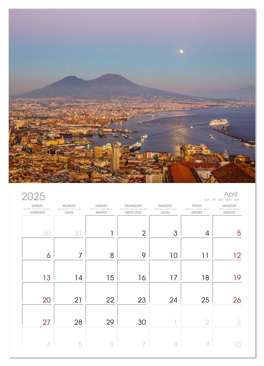 2025 Italy Travel Wall Calendar - Tuscany to Sicily Scenic Views | 11.7x16.5 Inch 14-Month Large Format | Perfect for Home, Office & Gift | CALVENDO Monthly Planner