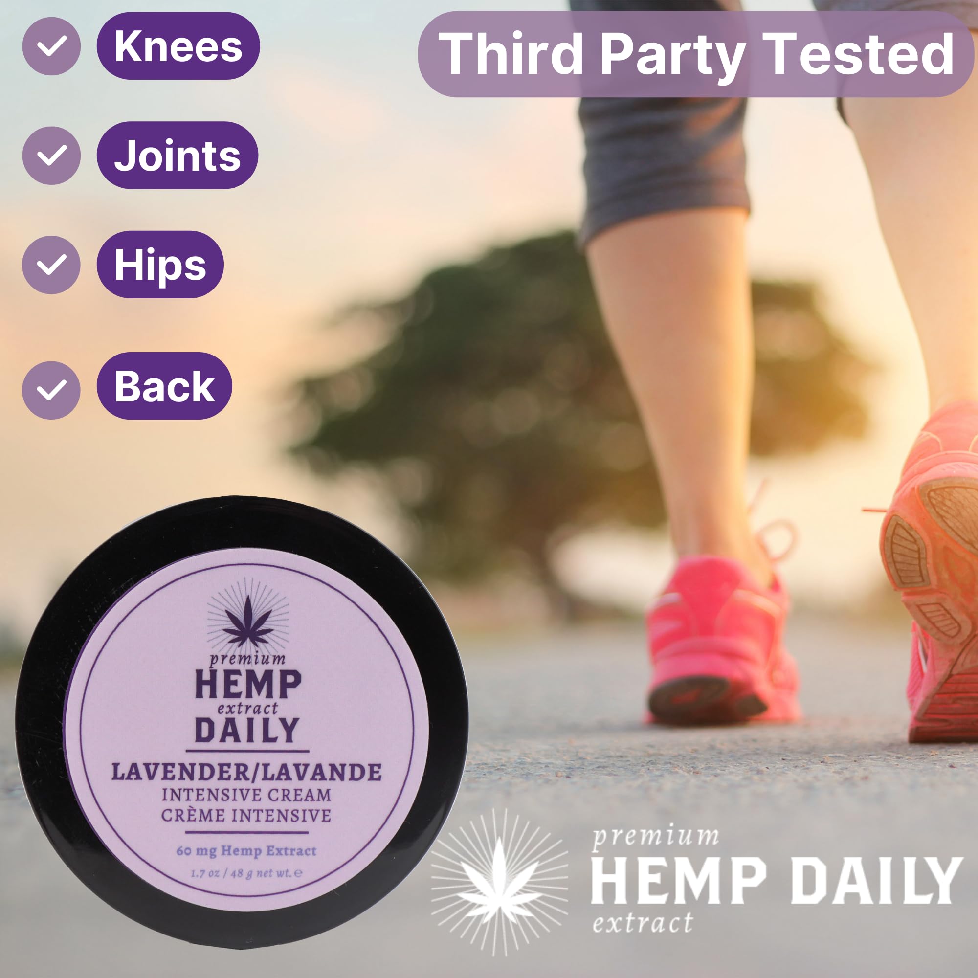 Earthly Body Intensive Cream for Muscle & Joint Relief - Organic Lavender Pain Relief Cream for Knees, Back, Neck & Shoulders - 1.7 oz (Pack of 2) - Perfect for Post-Workout Recovery & Daily Pain Management