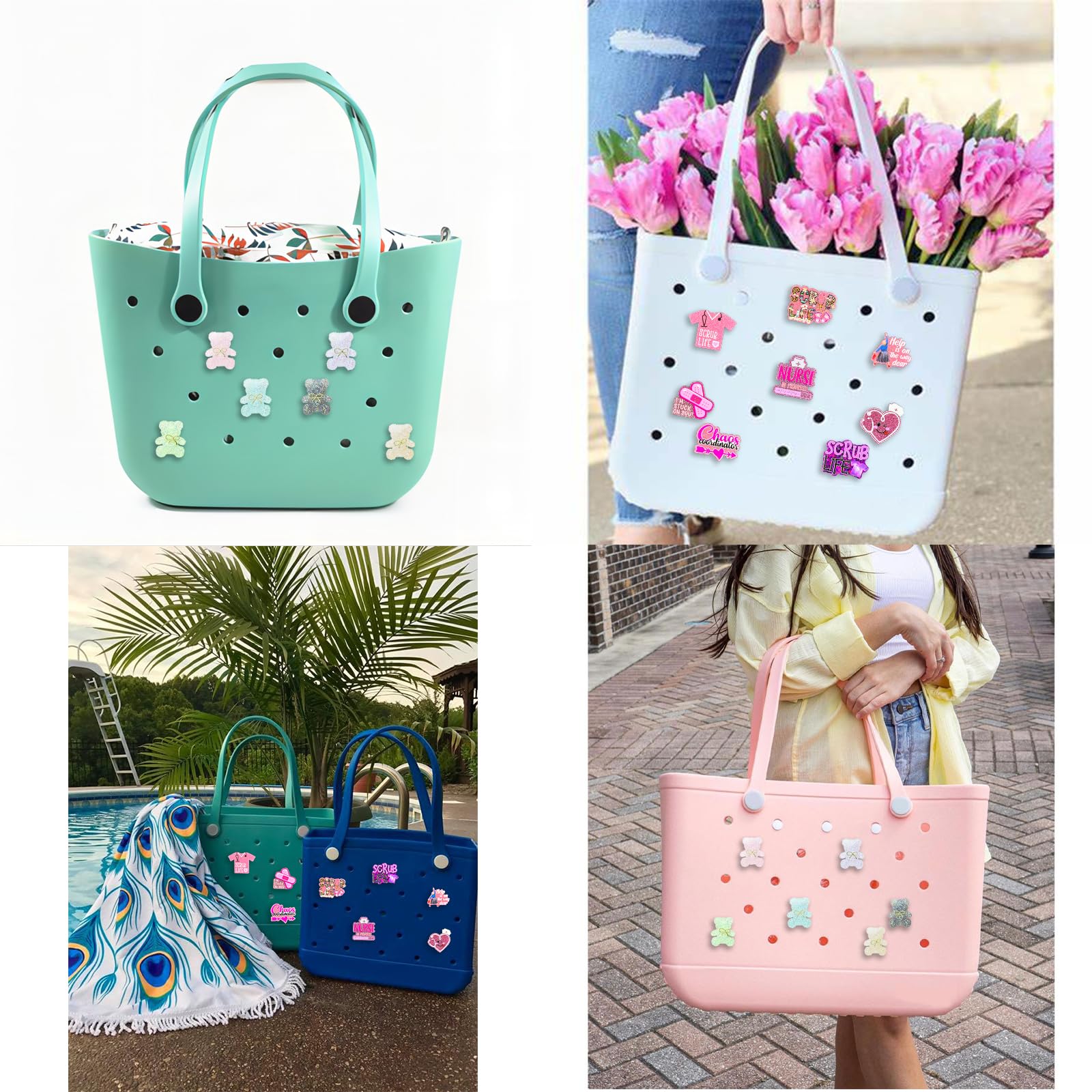 Cute Acrylic Nurse Charms for Bogg Bag - Nursing Student Gift for Beach Tote