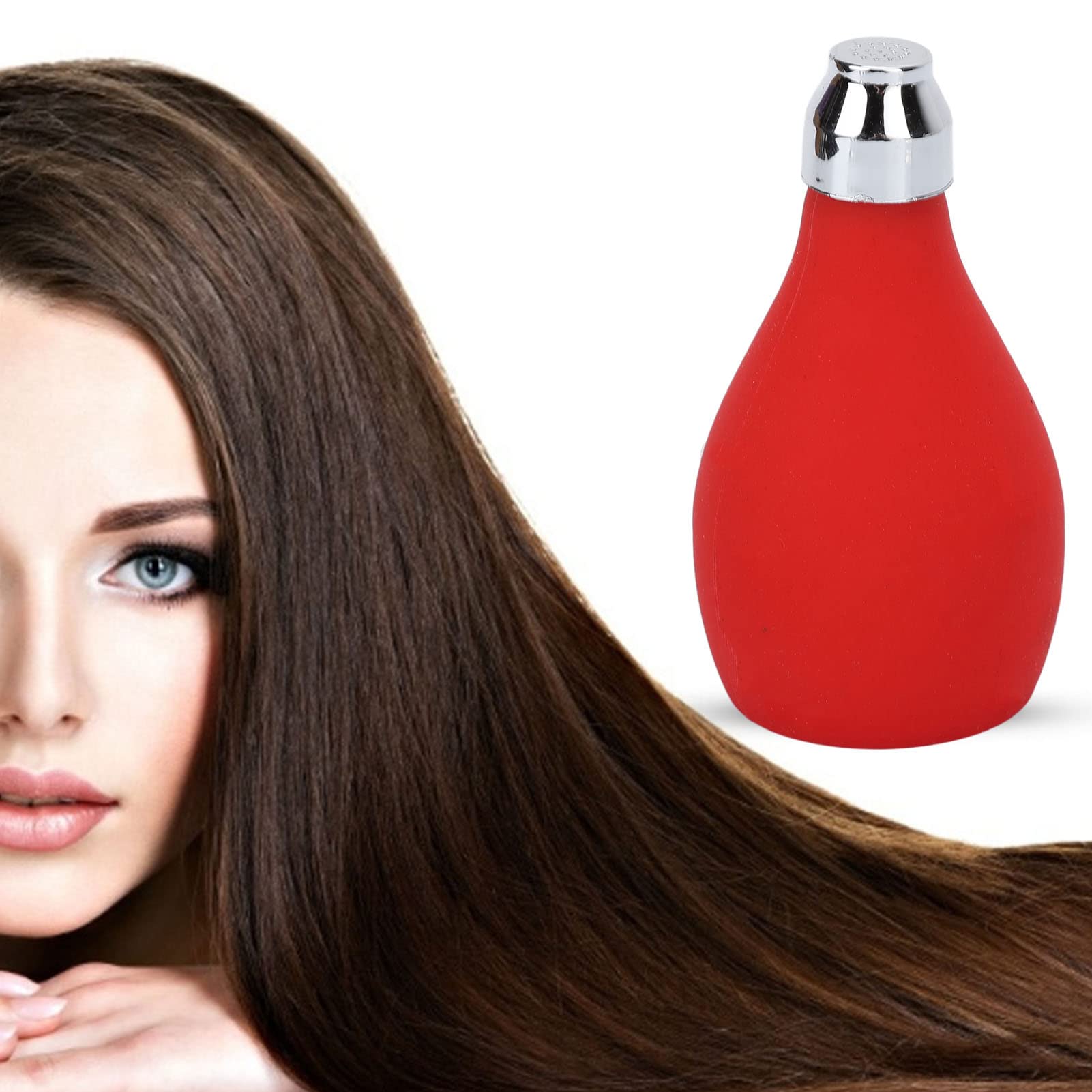 Fyearfly Professional Barber Powder Spray Bottle - Empty Silicone Squeeze Bottle for Talcum, Prickly Heat & Hair Styling Powder - Perfect for Home Hair Salon & Barber Shops (Red) - Ideal for Hairstyling, Baby Care & Summer Heat Rash Prevention