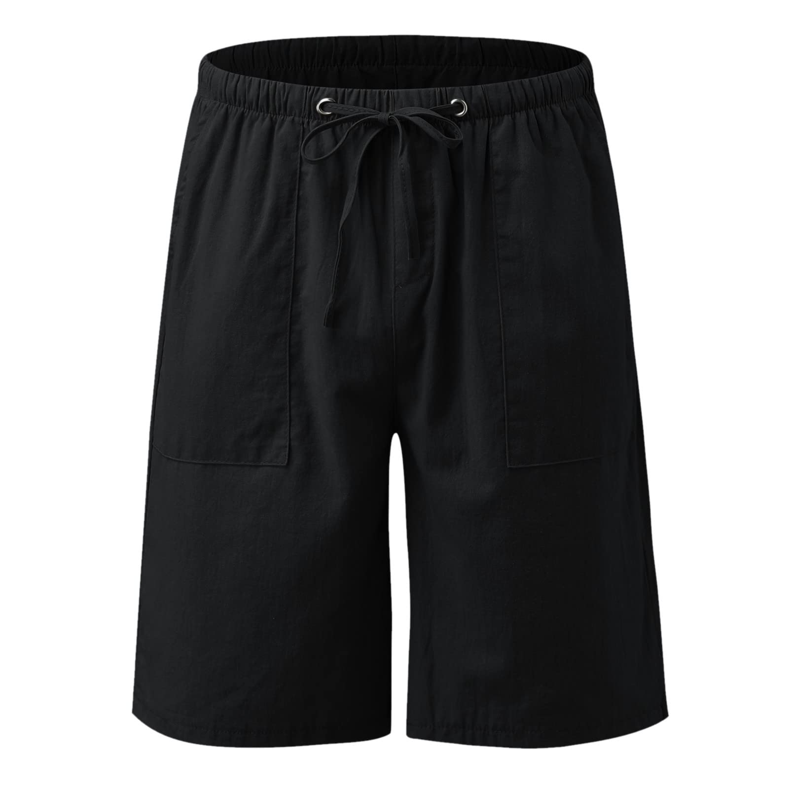 Women's Cargo Shorts with Lace Detail, Elastic Waist, Front & Back Pockets - Perfect for Casual Daily Wear and Outdoor Activities