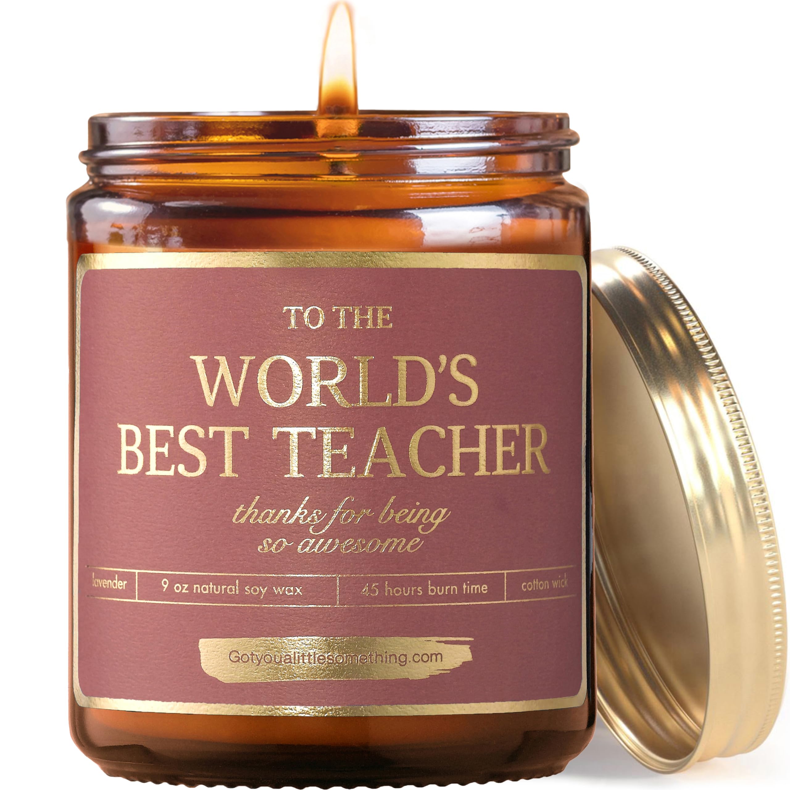 World's Best Teacher Candle - Thoughtful Gift for Women Educators, Perfect for Mother's Day, Christmas & Birthdays | Thank You & Appreciation Present from Students - Empowering Scented Candle for Classroom, Office & Home Relaxation