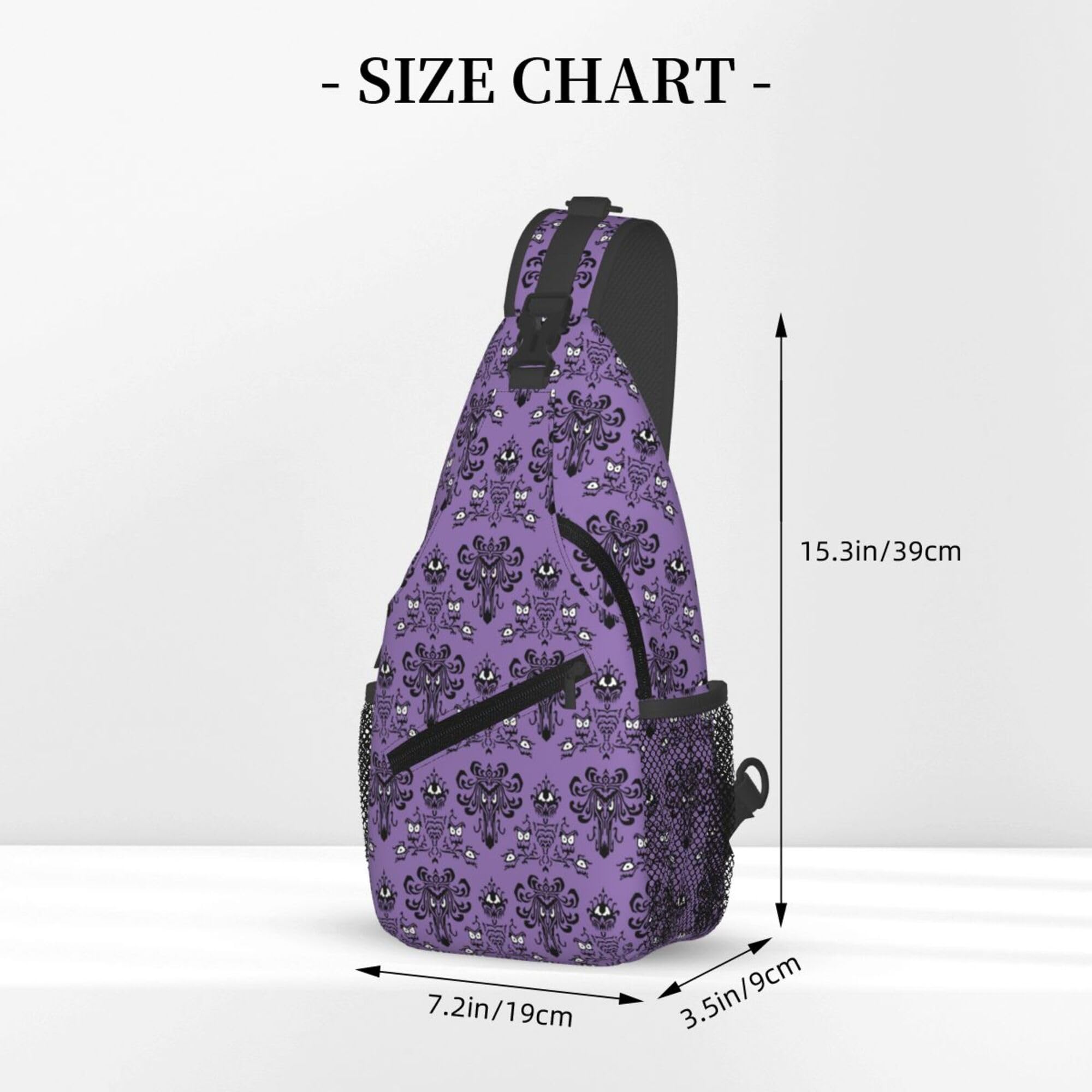 Haunted Mansion Small Crossbody Backpack - Unisex Mini Sling Bag for Gym, Sports & Travel - Durable Shoulder Chest Pack for Hiking & Daily Use