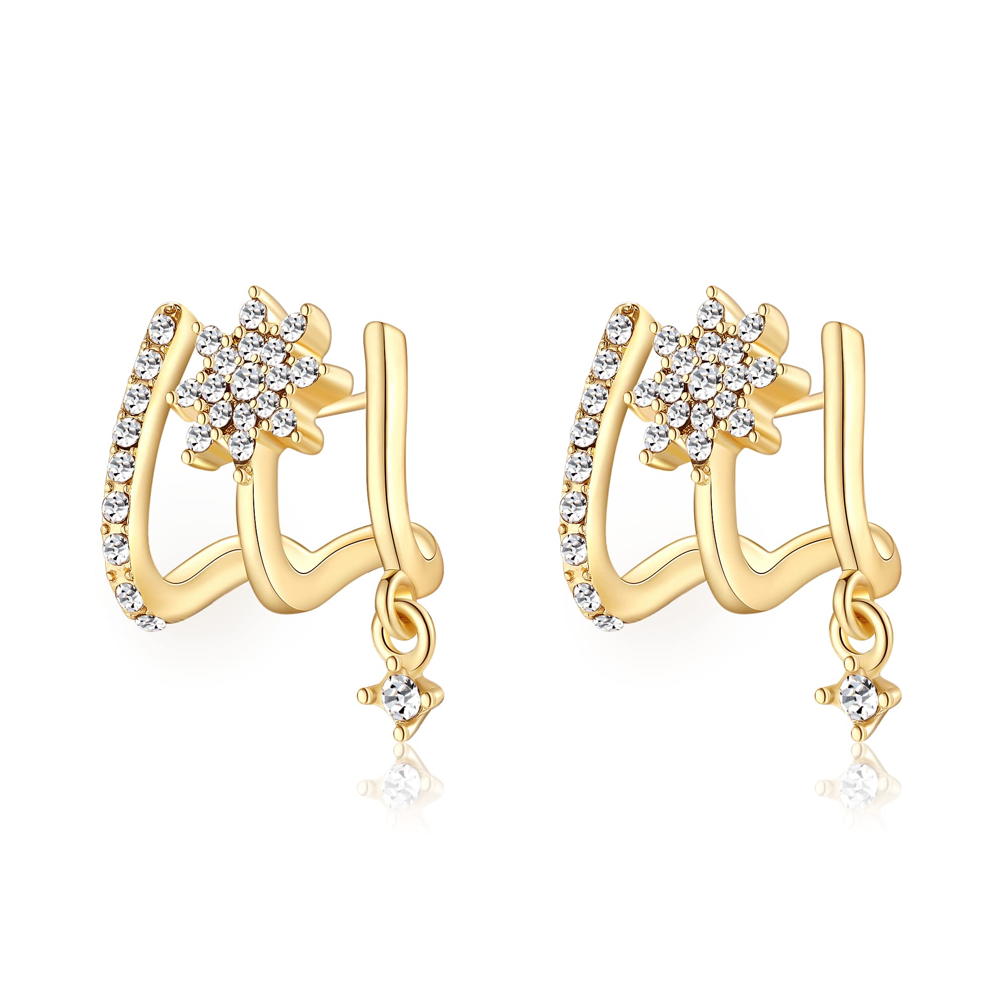 Shiny Crystal Zircon Claw Ear Cuff for Women - Luxury Dainty Hoop Ear Wrap - Perfect for Parties, Weddings & Everyday Wear