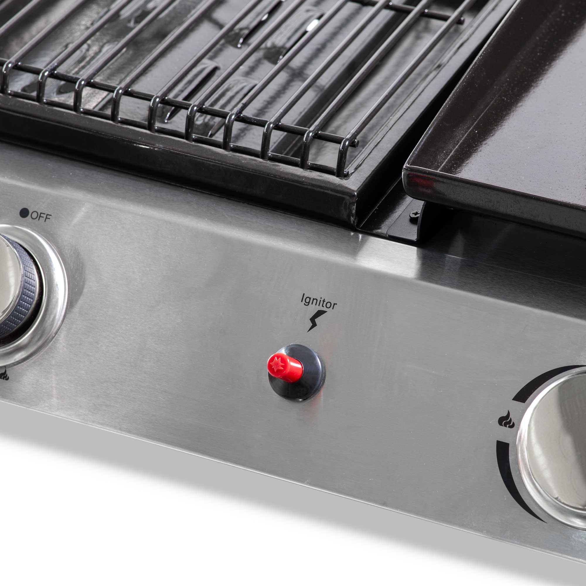 2+1 Burner Portable Gas Grill & Griddle - 8.5kW Stainless Steel Outdoor BBQ Hot Plate for Camping, Tailgating & Backyard Cooking (Model DG276)