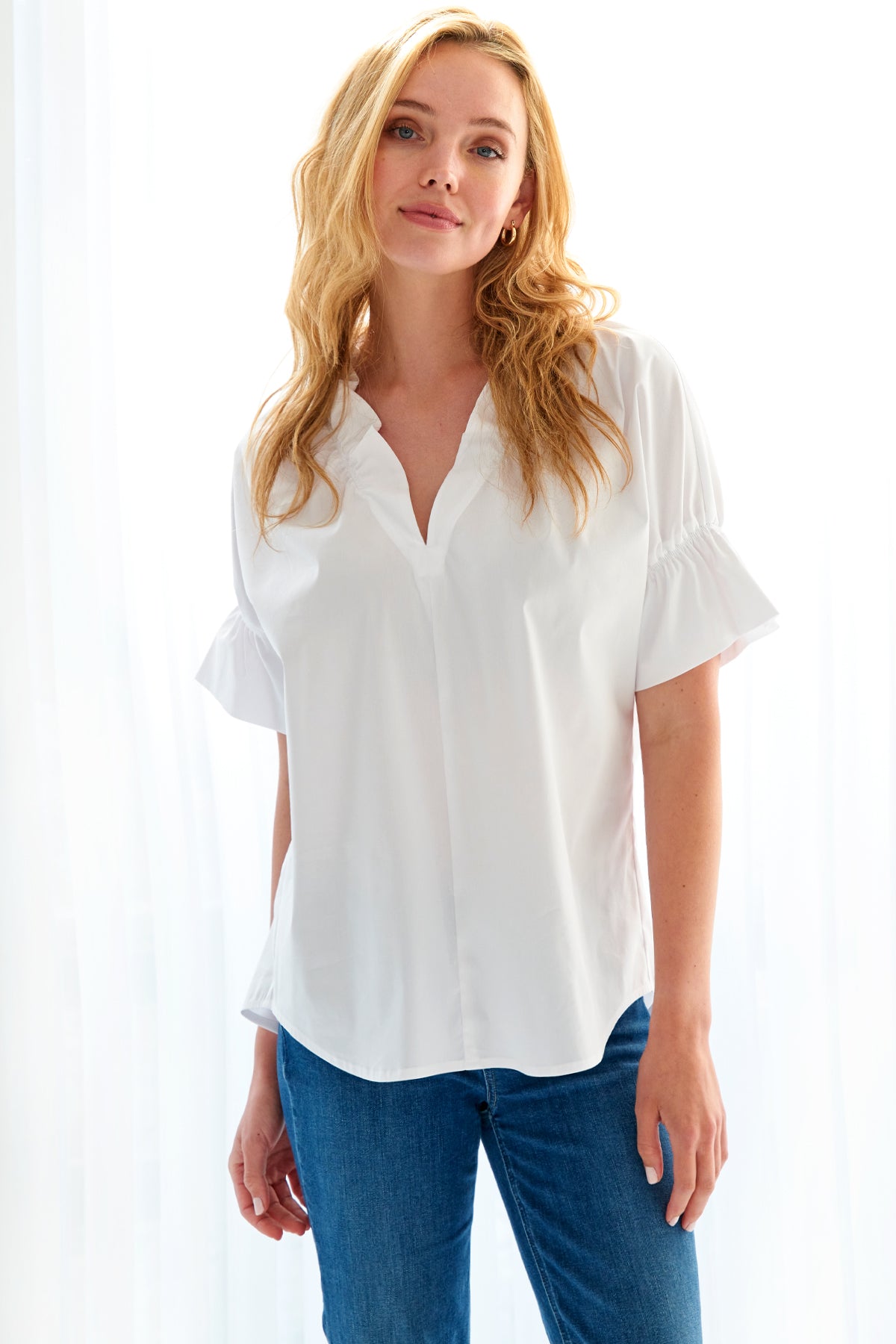 Crosby White Silky Poplin Shirt for Women - Elegant Button Down Blouse for Office, Party & Casual Wear