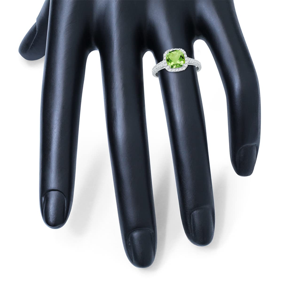 10K White Gold Genuine Gemstone & Diamond Ring for Women - Perfect for Weddings, Anniversaries & Special Occasions