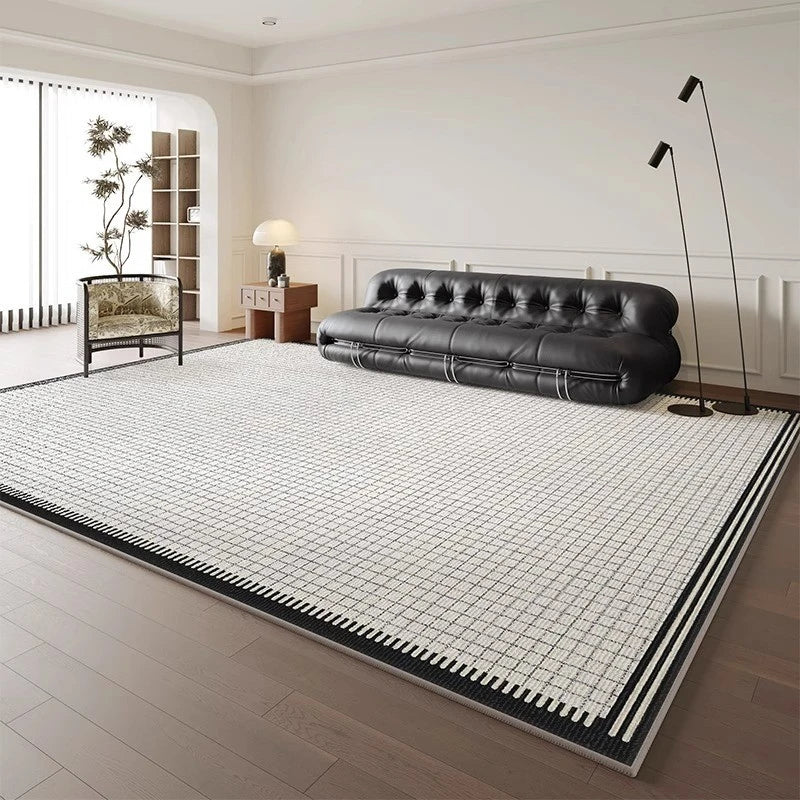 Modern Velvet Geometric Area Rug - Waterproof & Spillproof - Perfect for Living Room, Bedroom, Dining Room & High Traffic Areas