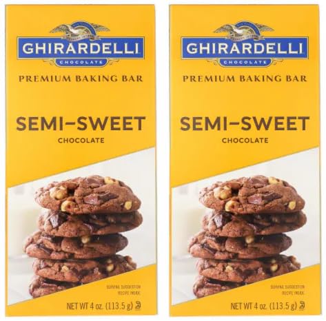 Premium Semi-Sweet Baking Chocolate Bars - 2 Pack (4 oz Each) for Cookies, Cakes & Desserts | High-Quality Chocolate for Baking & Cooking
