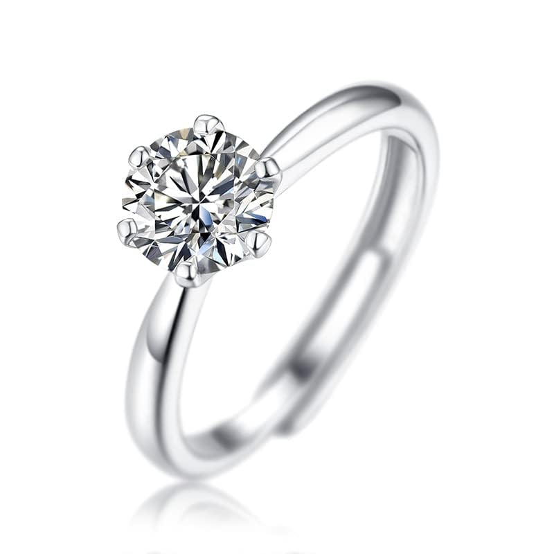 3 Ct Moissanite Engagement Ring for Women, 925 Sterling Silver Solitaire Wedding Ring, Durable & Sparkling Valentine's Day Proposal Gift (Size 10.5) - Perfect for Anniversaries, Romantic Surprises and Special Occasions