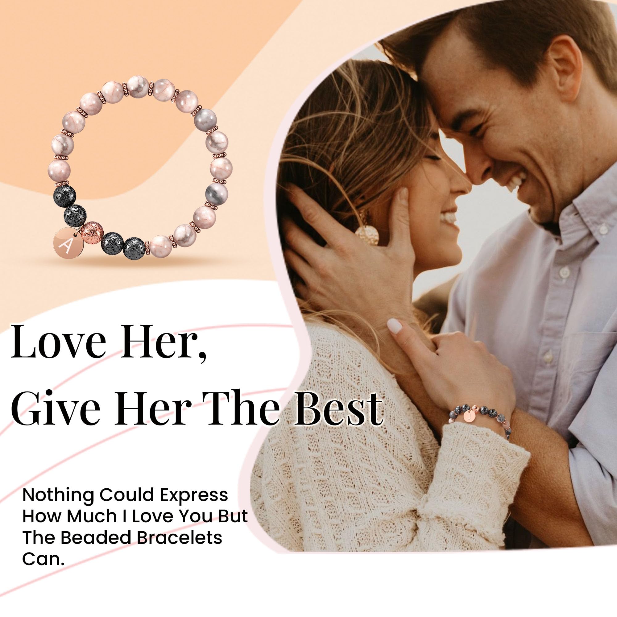 Personalized Initial Beaded Bracelets for Women - A-Z Letter Jewelry for Girlfriend, Wife, Sister, Daughter | Best Friend Graduation Birthday Gift, Valentine's Day, Mother's Day & Christmas Present | Elegant Stackable Bracelet for Everyday Wear, Date Night & Special Occasions