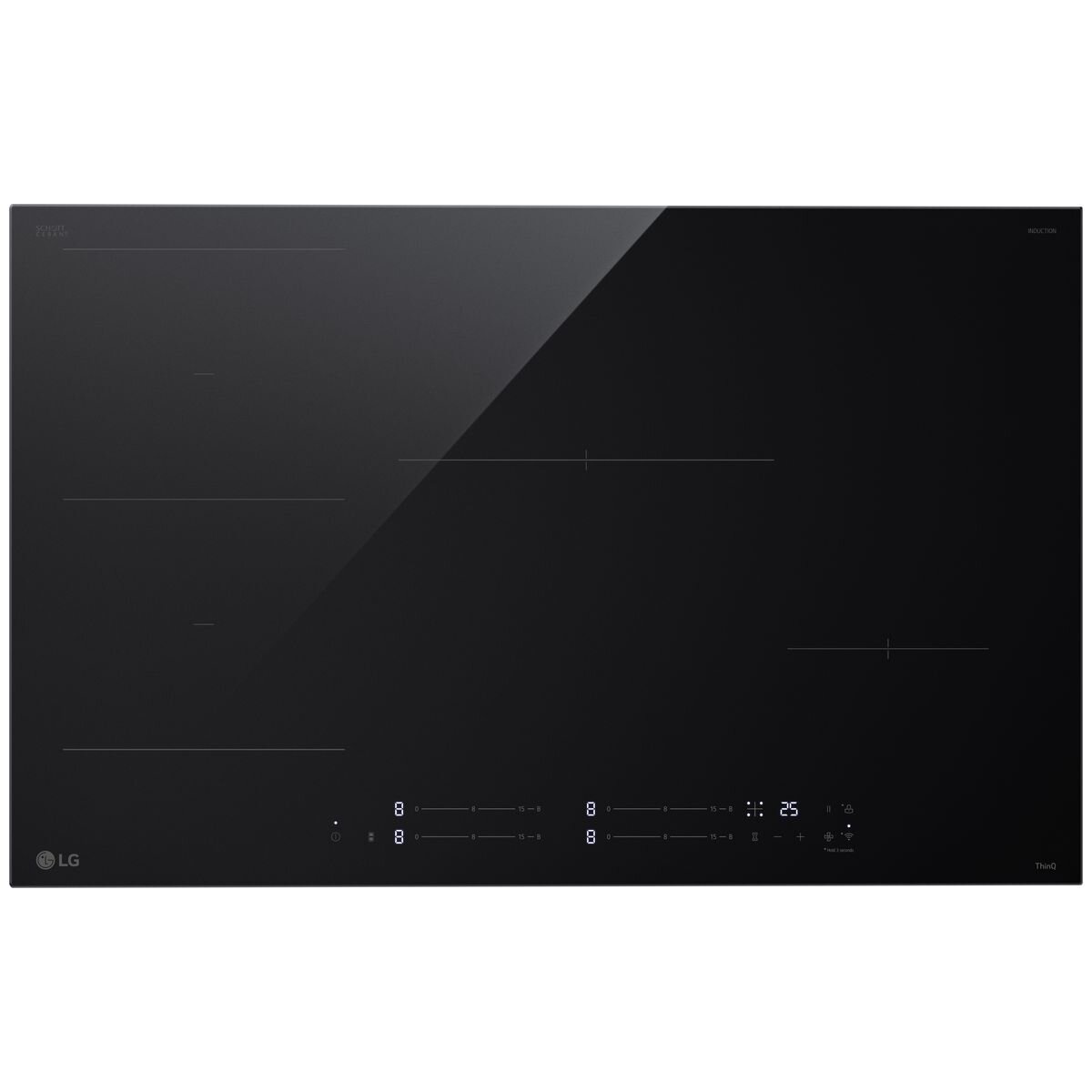 LG 80cm Series 7 Induction Cooktop with 4 Zones & 1 Flexi Zone - BCI807T4BG - Perfect for Modern Kitchens, Home Cooking & Professional Chefs
