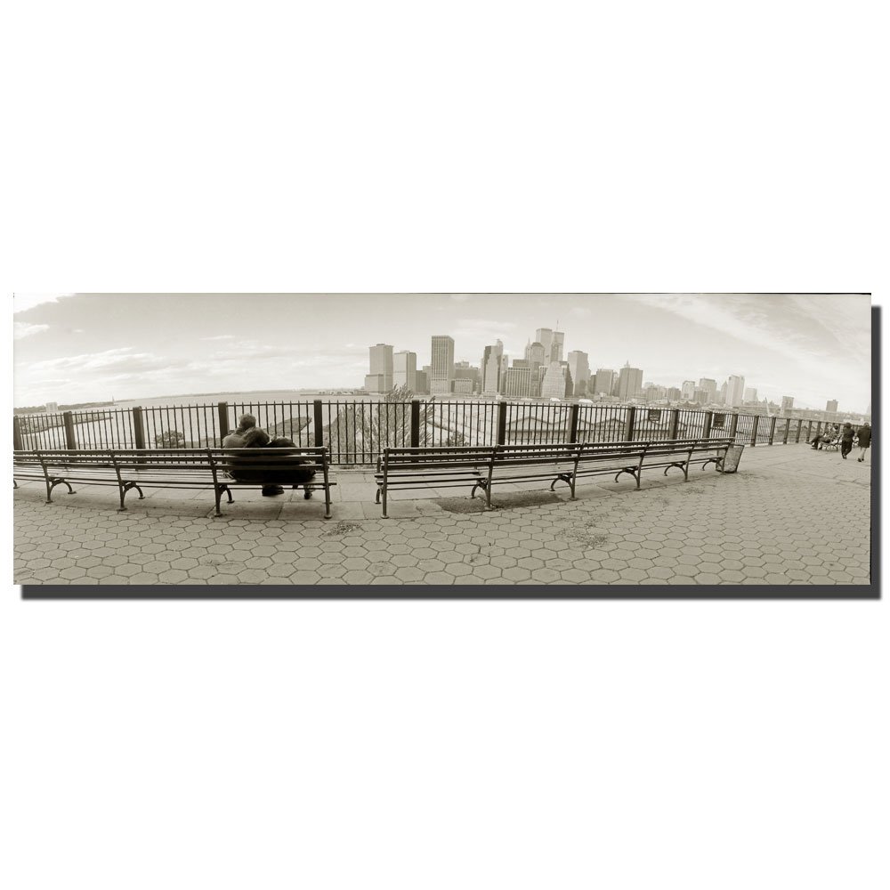 Preston New York Bench 16x47-Inch Canvas Wall Art - Modern Home Decor for Living Room, Bedroom & Office