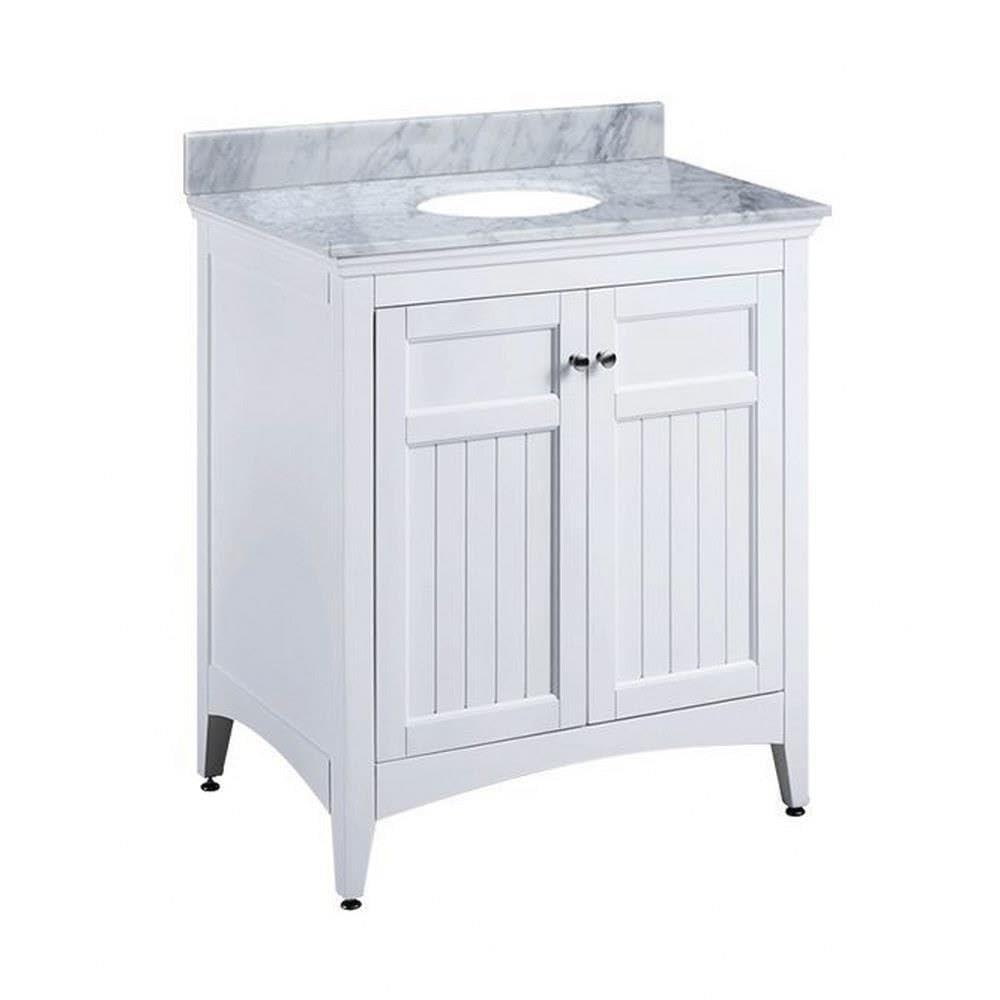 Elk Home V-DANUBE-30WT 34-Inch Modern Bathroom Vanity Set - White Finish, Top Not Included - Perfect for Small Bathrooms & Powder Rooms