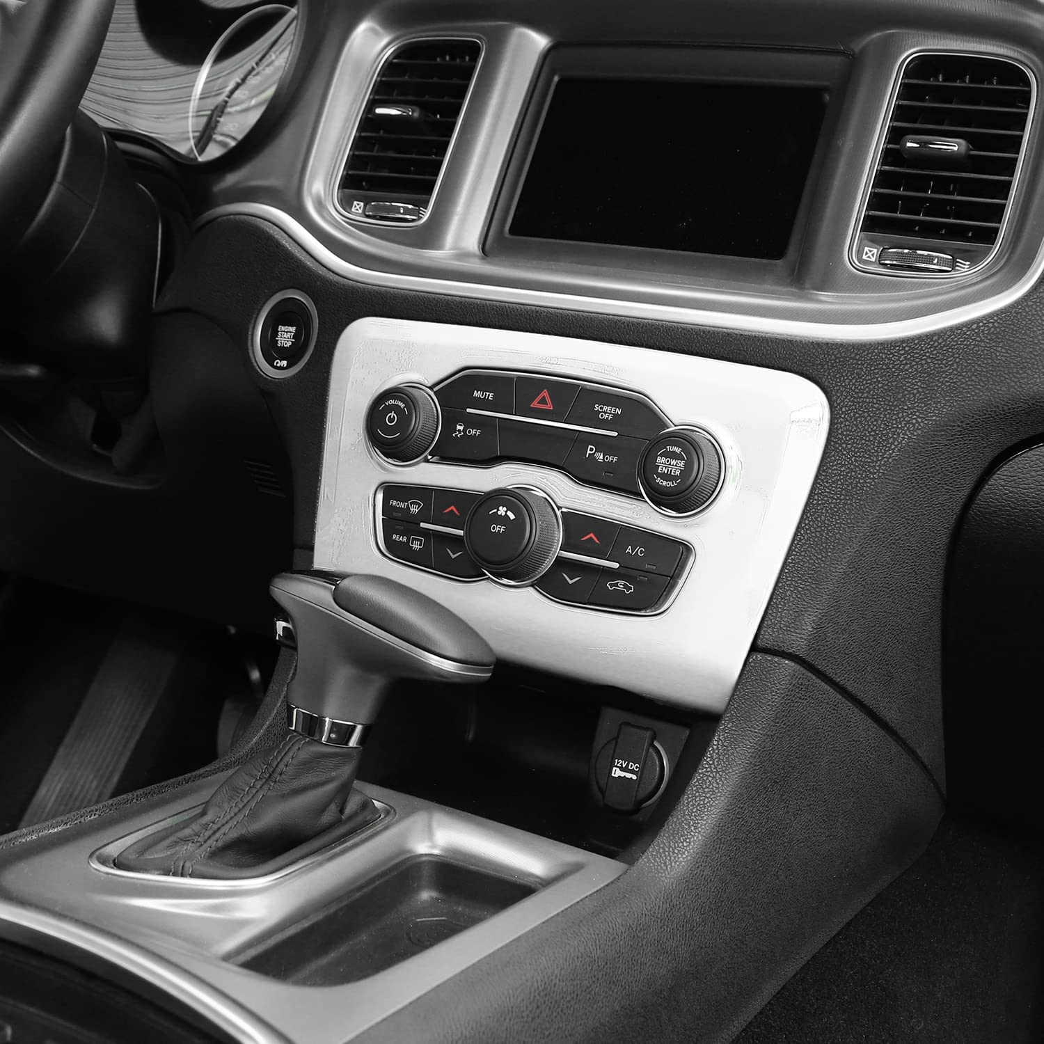 2015-2025 Dodge Charger Radio AC CD Switch Panel Trim - ABS White Center Console Replacement Part | Interior Upgrade Accessory for Enhanced Driving Experience