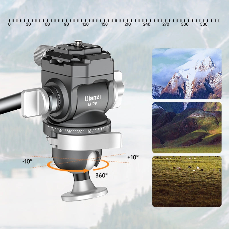 Ulanzi EH09 Inverted Ball Head Tripod Mount - 360° Rotation for DSLR, Mirrorless Cameras - Perfect for Vlogging, Photography & Travel