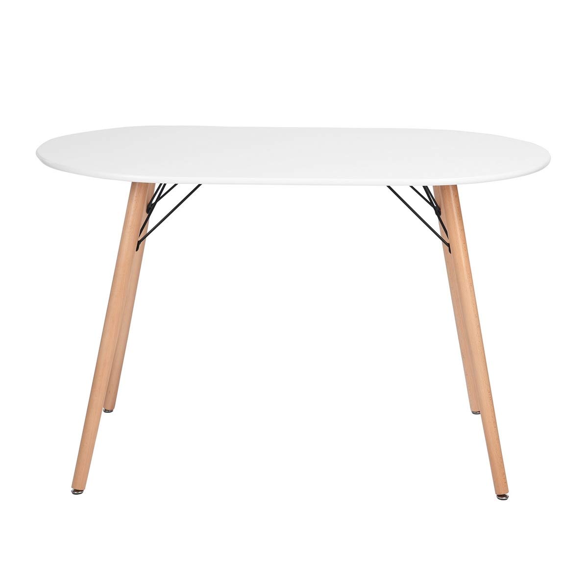 Mid Century Modern Dining Table - White Kitchen Table for Home, Office, Bistro & Cafe | Simple & Stylish Computer Desk & Writing Table | Perfect for Small Spaces, Breakfast Nook & Cozy Dining