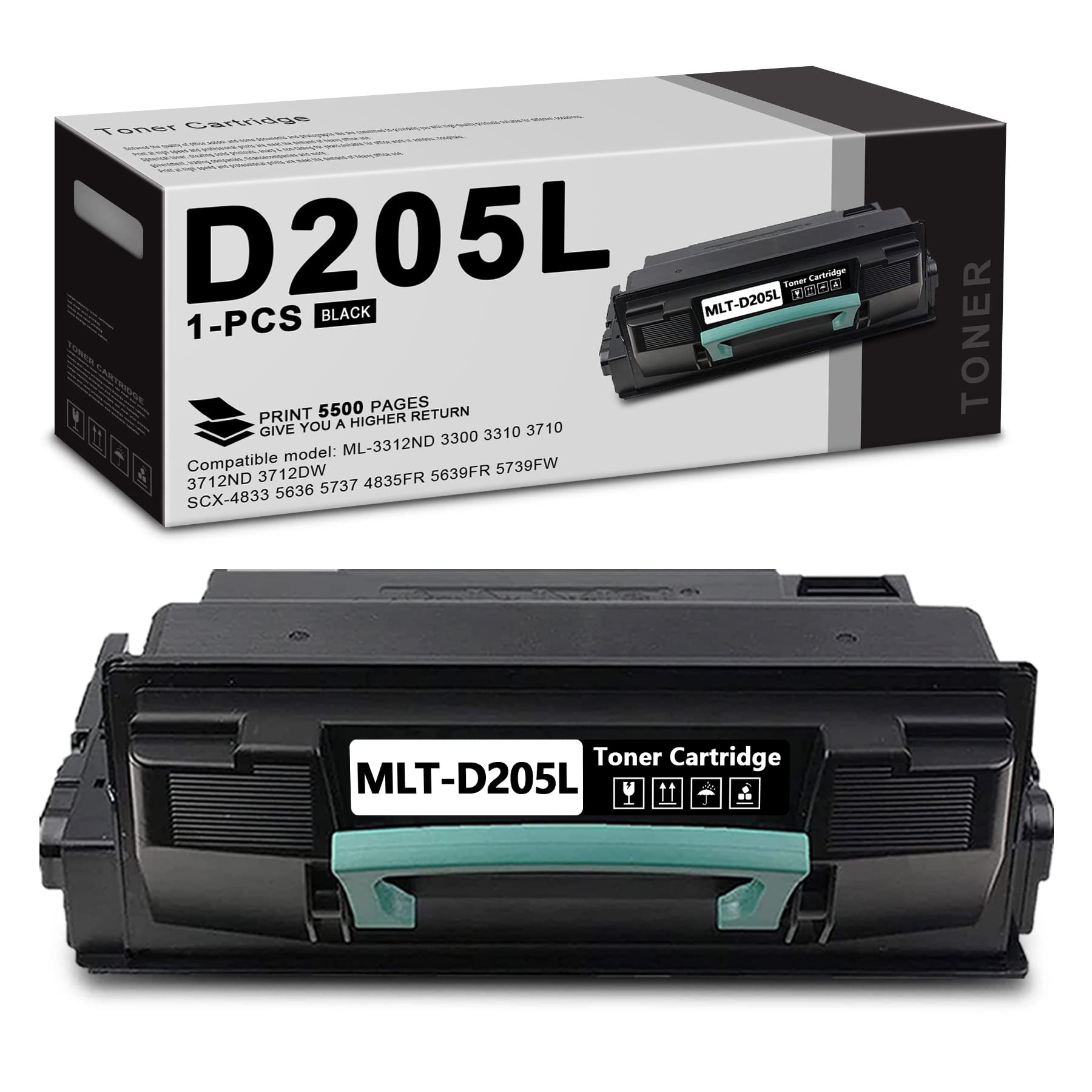 HMME Black MLT-D205L Toner Cartridge - Compatible for Samsung Printers - Home & Office Use