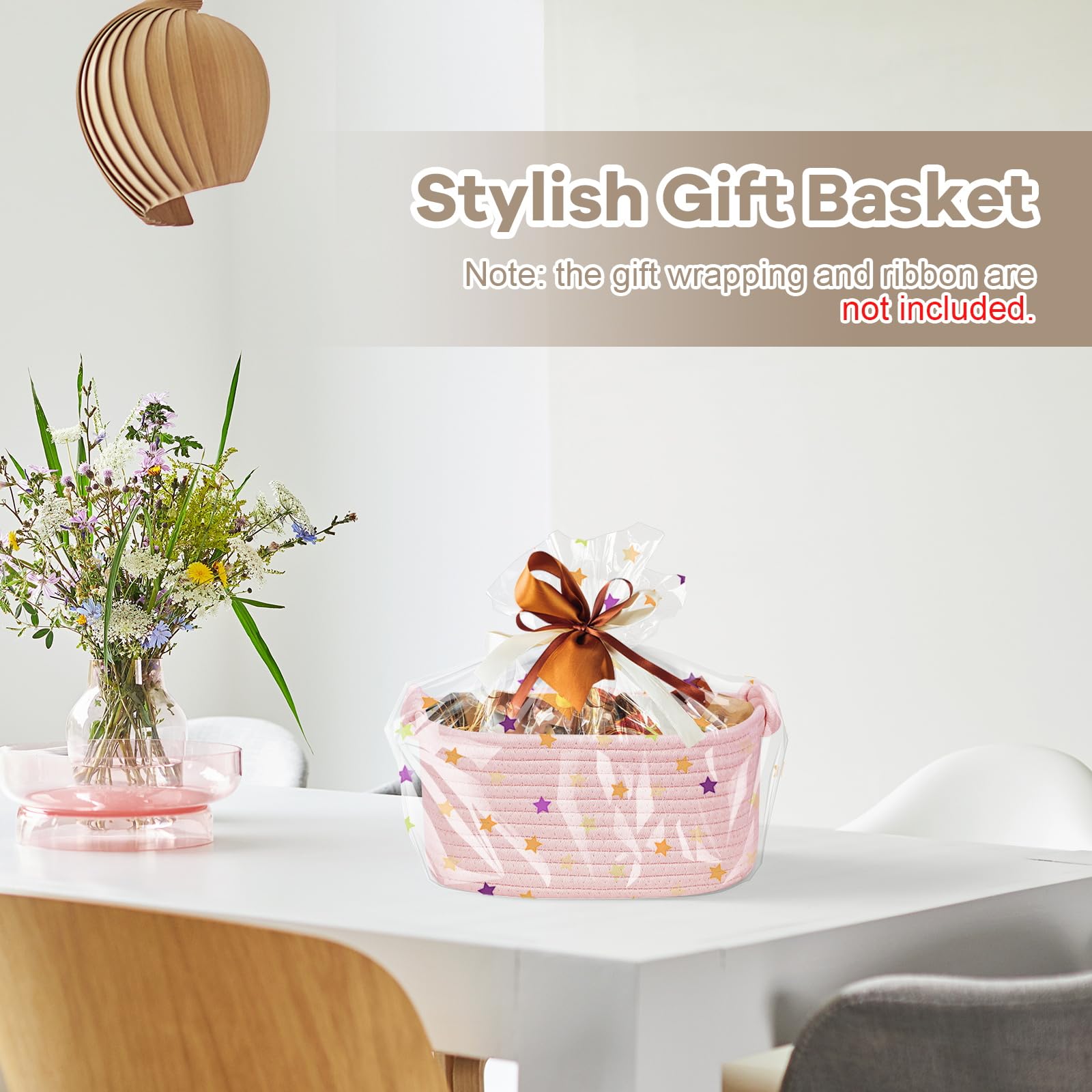 Pink Woven Rope Basket - Storage Organizer for Toys, Towels, Gifts | Nursery & Pet Use