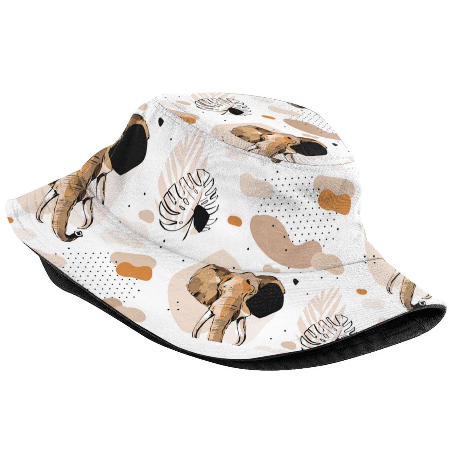 Stylish Ethnic Elephant Print Bucket Hat - Sun Protection Fisherman Hat for Women & Men - Perfect for Beach, Travel, and Outdoor Activities